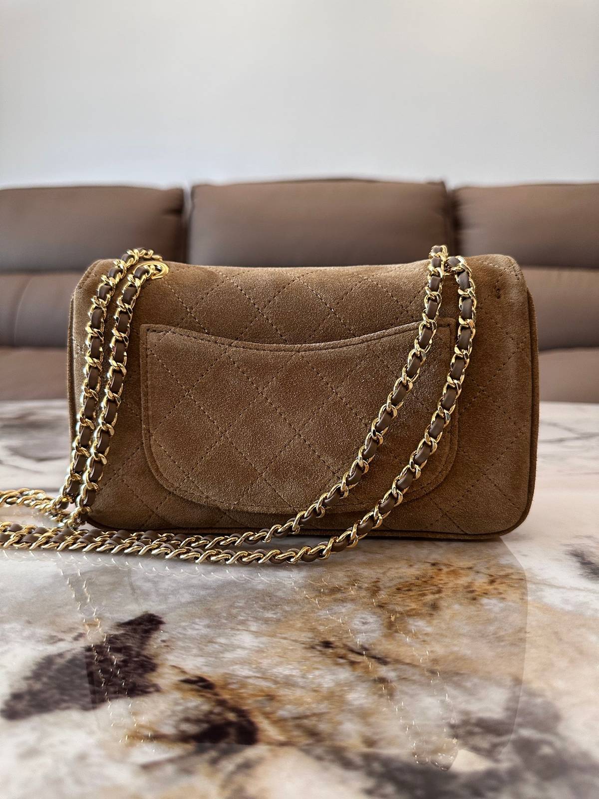 シャネル CHANEL マトラッセ ラムスキン チェーンショルダーバッグ ゴールド金具 レディース ベージュ - 画像 8