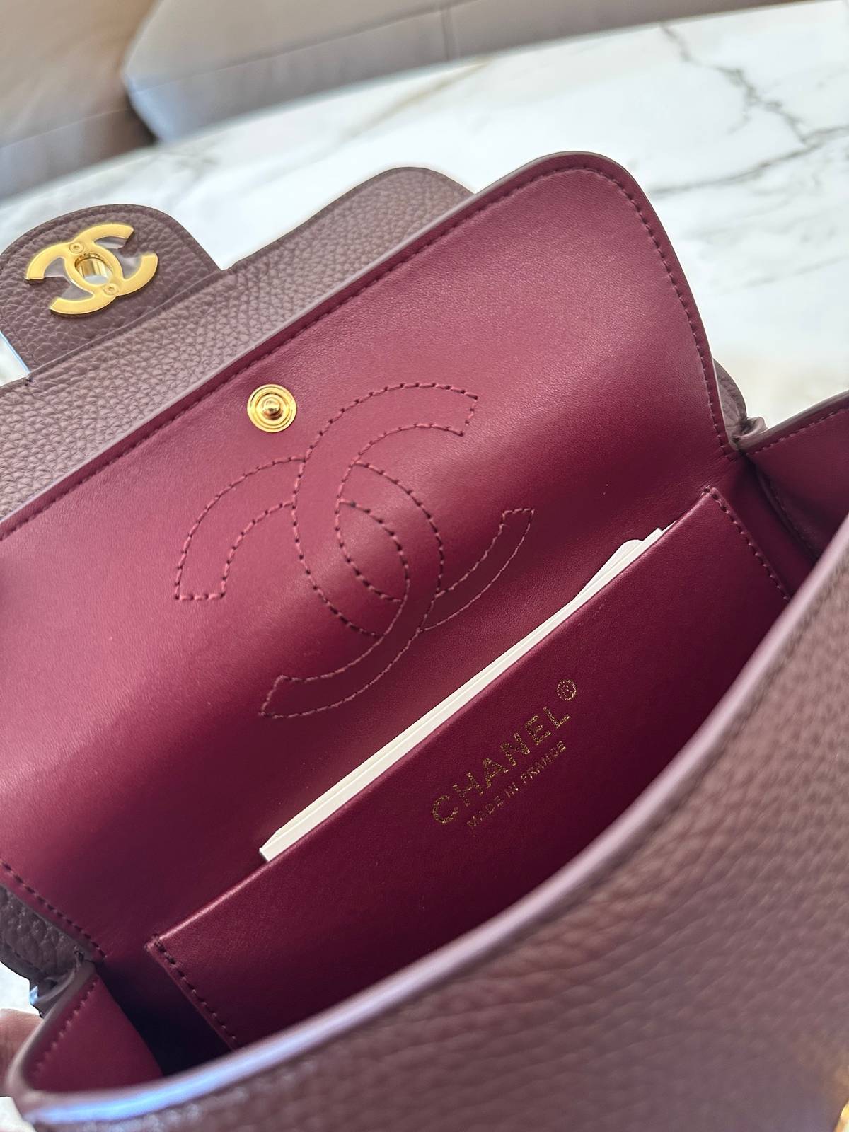 シャネル CHANEL マトラッセ チェーンショルダーバッグ キャビアスキン ゴールド金具 レディース ブラック ベージ - 画像 12