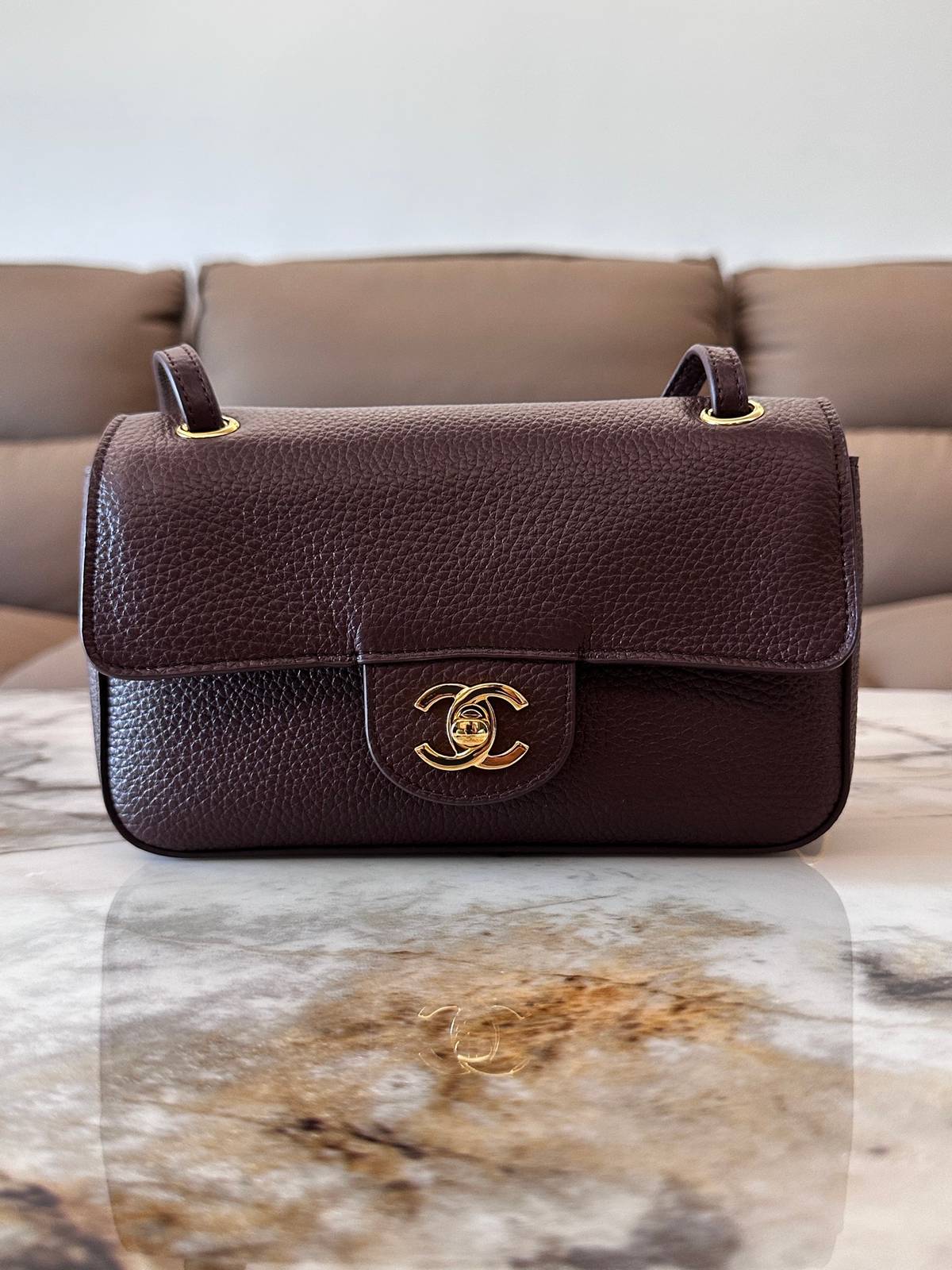 シャネル CHANEL マトラッセ チェーンショルダーバッグ キャビアスキン ゴールド金具 レディース ブラック ベージ - 画像 19