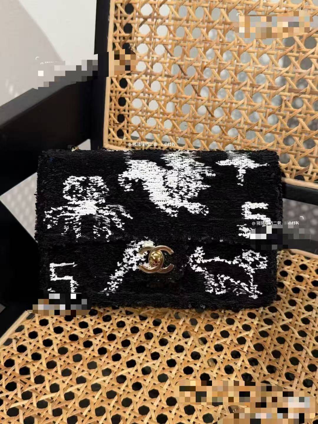 シャネル CHANEL マトラッセ ラムスキン チェーンショルダーバッグ ブラック ホワイト ピンク マルチカラー ゴー - 画像 20