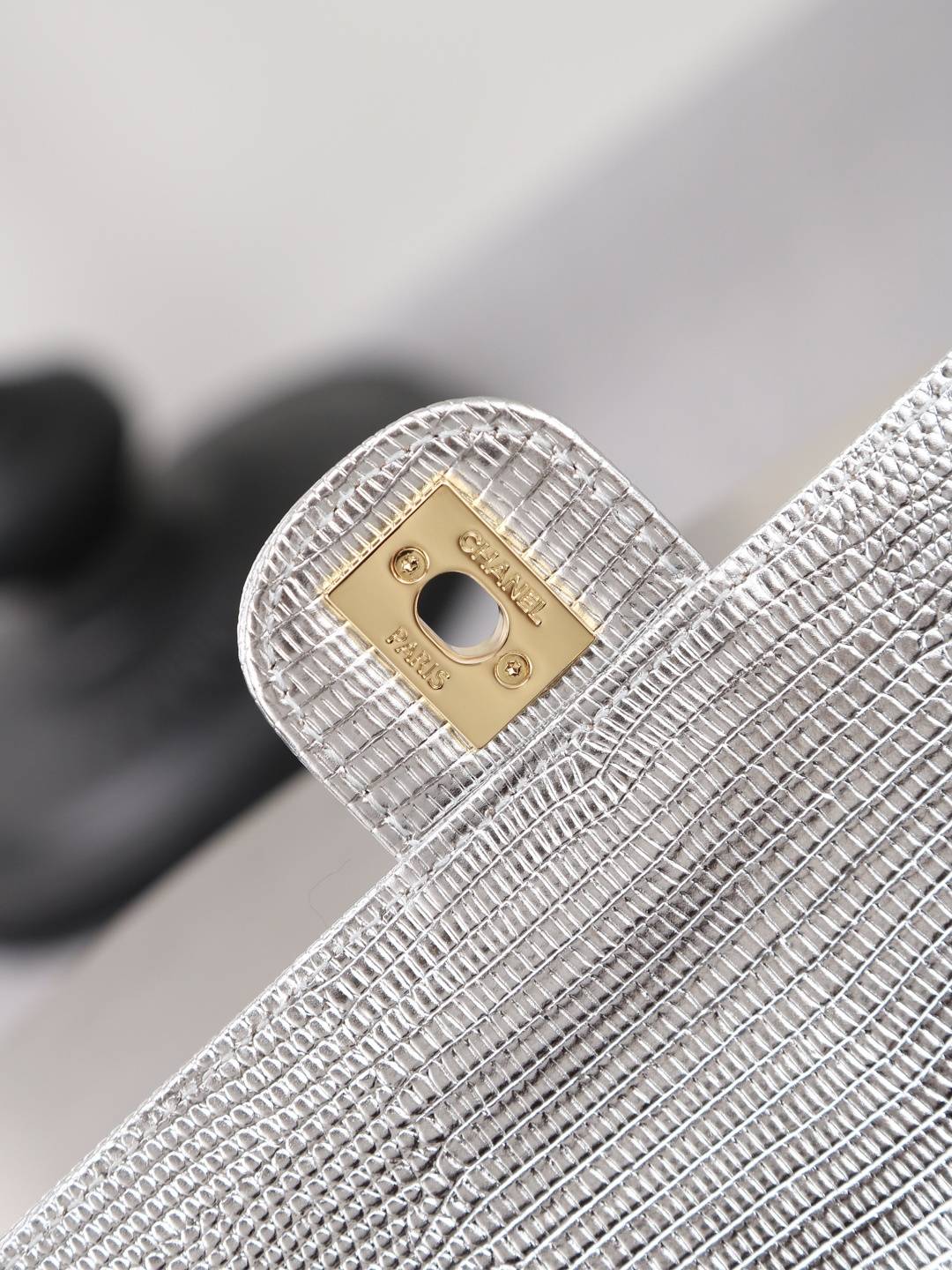 シャネル 6568 キャビアスキン フラップバッグ ゴールド金具 シャンパンゴールド ターンロック レザー編み込みチェー - 画像 13