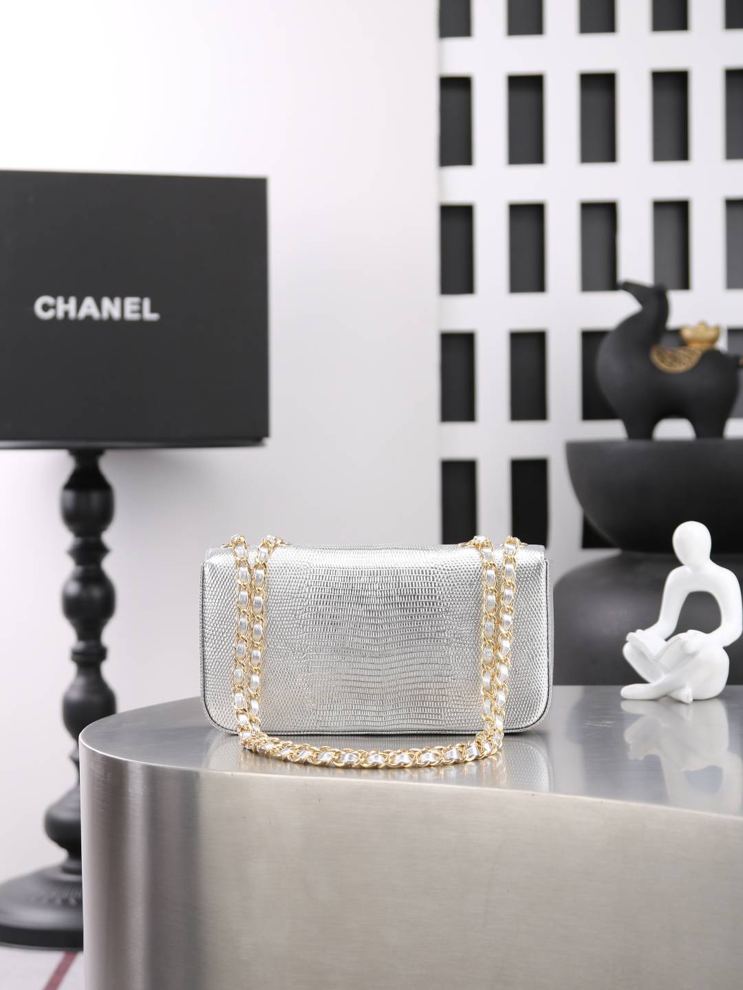 シャネル 6430 マトラッセ レザー編み込みチェーン ゴールド金具 チェーンショルダーバッグ レディース - 画像 8