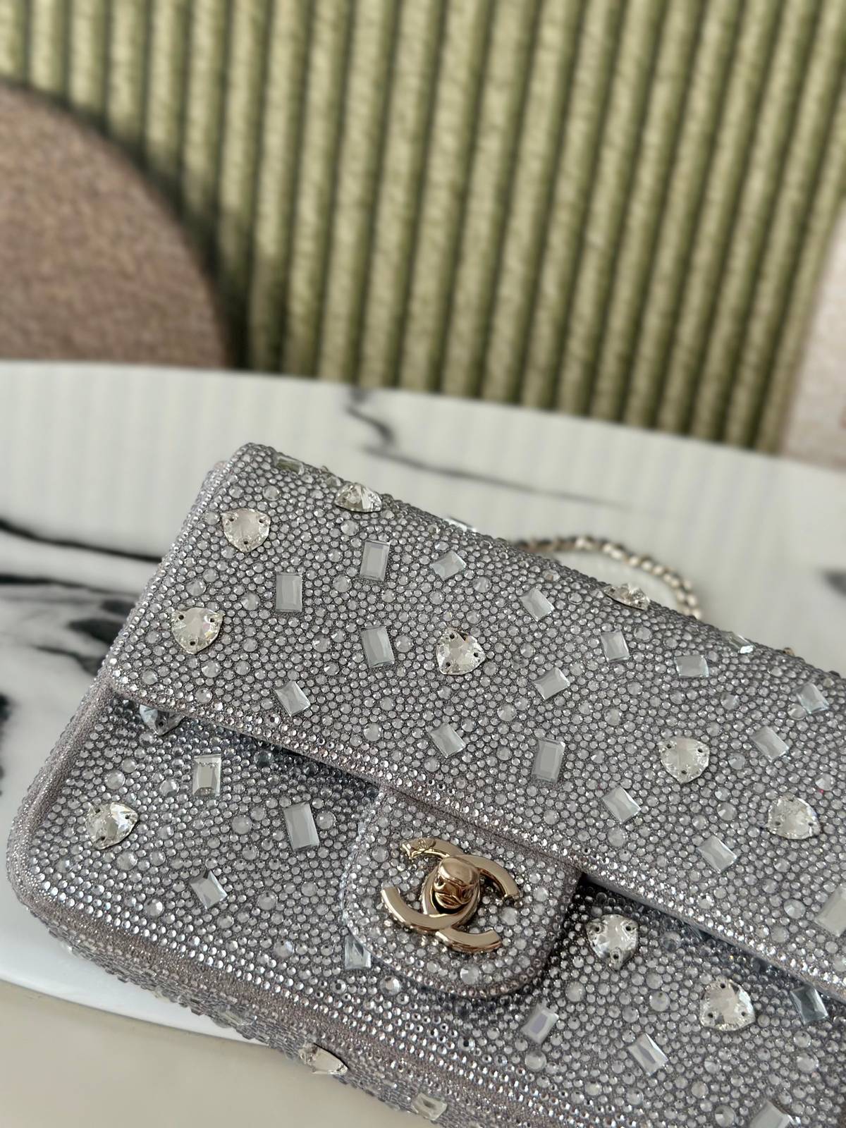 シャネル CHANEL マトラッセ マルチカラー キャビアスキン チェーンショルダーバッグ シルバー金具 レディース - 画像 5