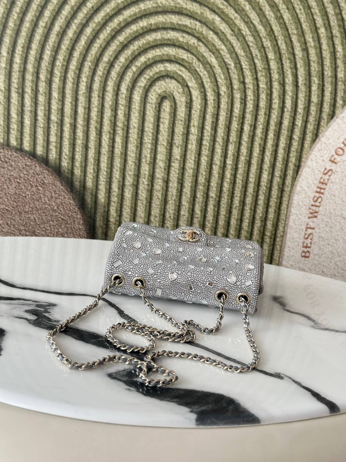 シャネル CHANEL マトラッセ マルチカラー キャビアスキン チェーンショルダーバッグ シルバー金具 レディース - 画像 7