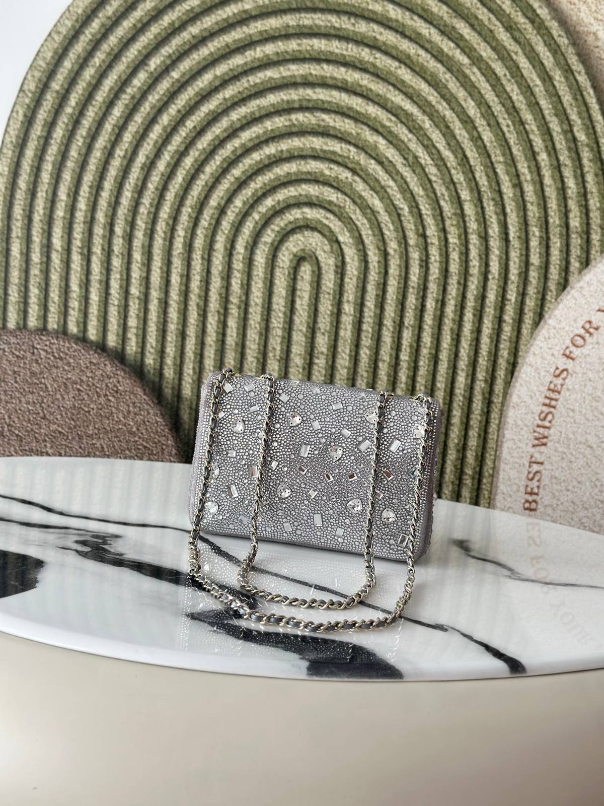 シャネル CHANEL マトラッセ マルチカラー キャビアスキン チェーンショルダーバッグ シルバー金具 レディース - 画像 8