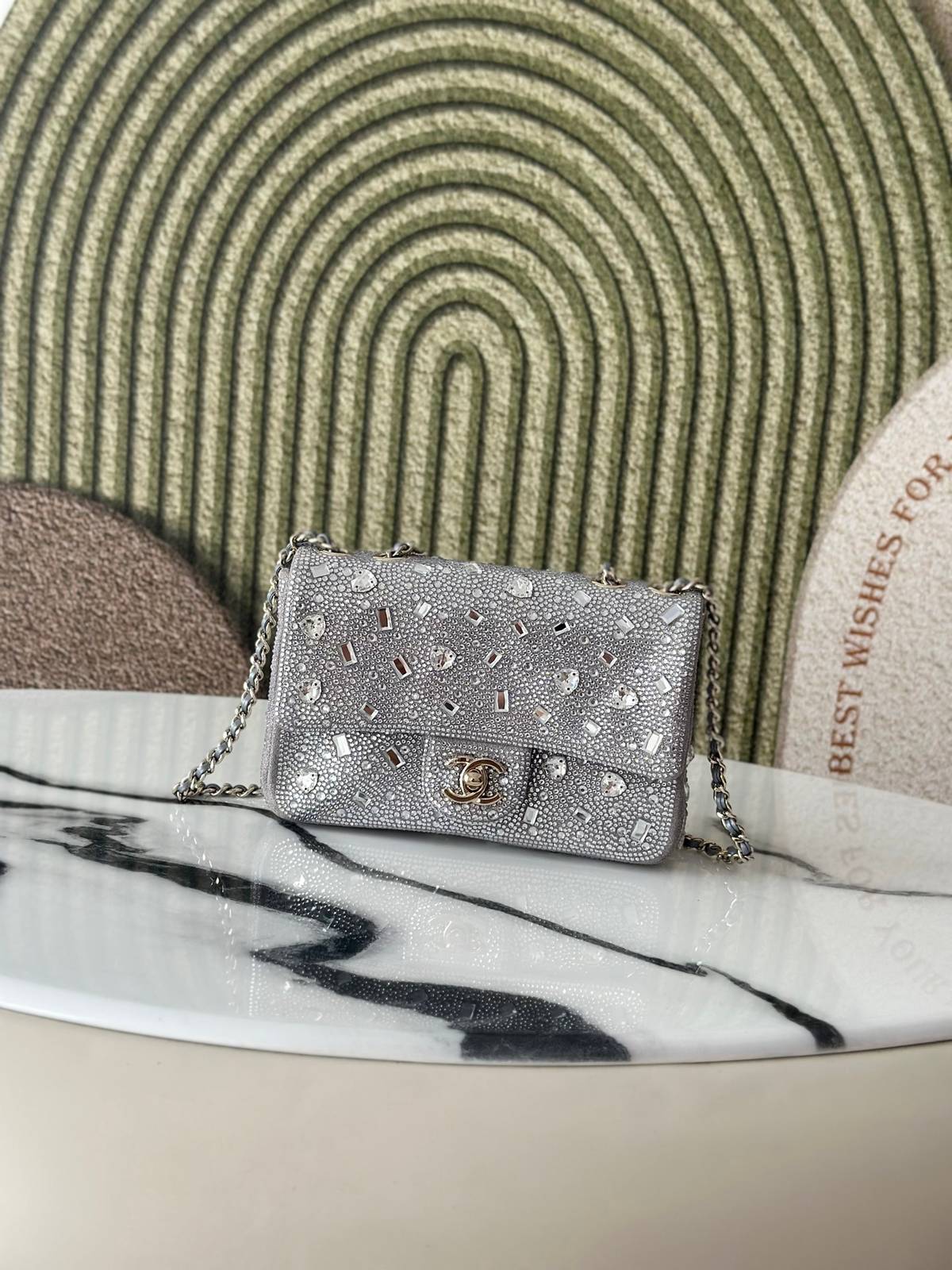 シャネル CHANEL マトラッセ マルチカラー キャビアスキン チェーンショルダーバッグ シルバー金具 レディース - 画像 10