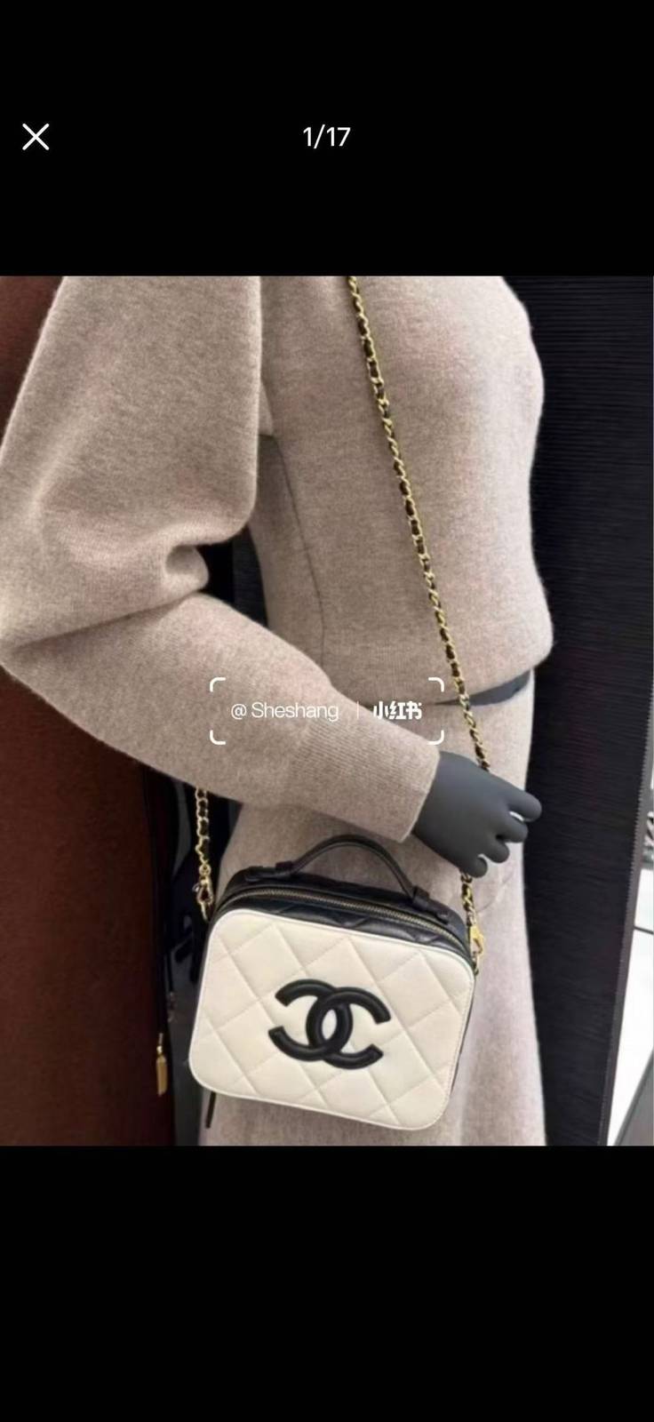 シャネル CHANEL マトラッセ チェーンショルダーバッグ キャビアスキン ブラック ホワイト バイカラー ゴールド金 - 画像 5
