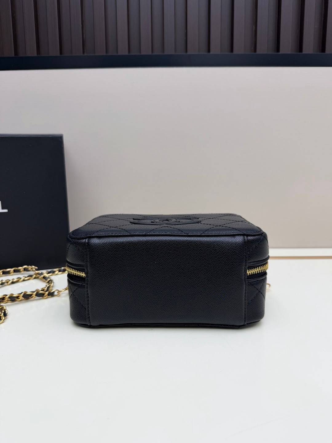 シャネル CHANEL マトラッセ チェーンショルダーバッグ キャビアスキン ブラック ホワイト バイカラー ゴールド金 - 画像 17