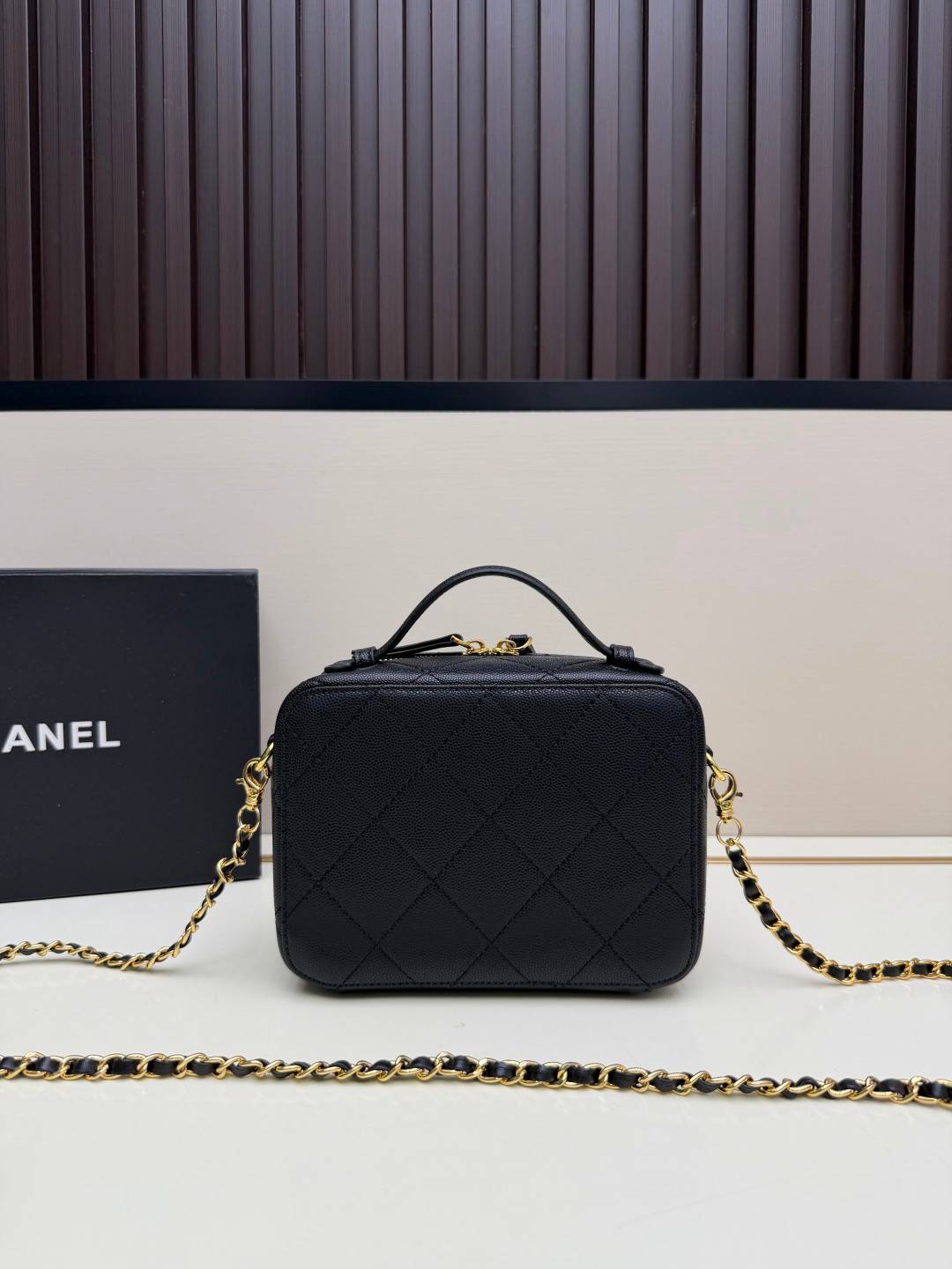 シャネル CHANEL マトラッセ チェーンショルダーバッグ キャビアスキン ブラック ホワイト バイカラー ゴールド金 - 画像 20