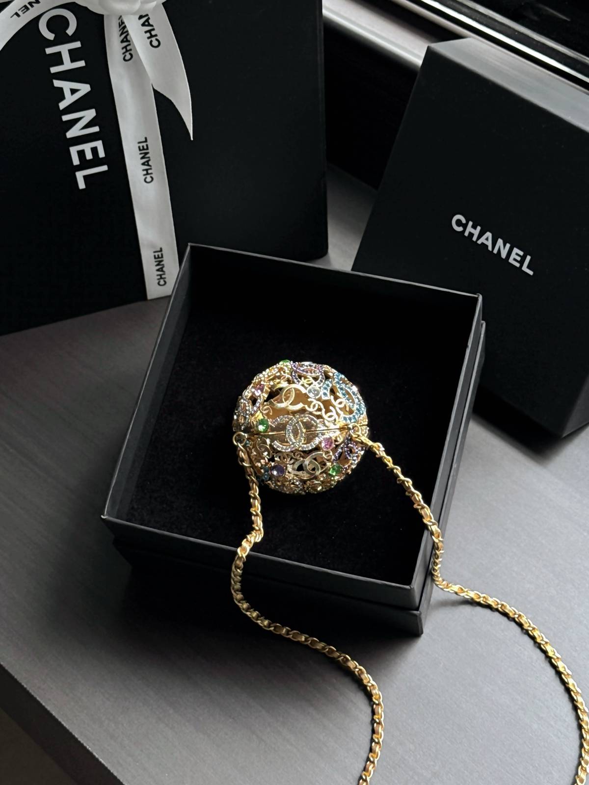 シャネル CHANEL 6523 マトラッセ ミニ ボディバッグ レザー編み込みチェーン ゴールド金具 フォーマル パー - 画像 9