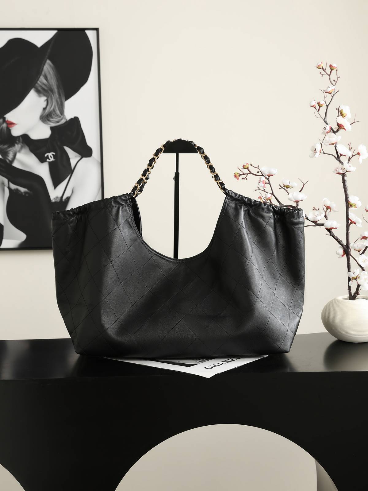 シャネル CHANEL マトラッセ チェーンショルダーバッグ キャビアスキン ブラック ゴールド金具 レディース - 画像 8