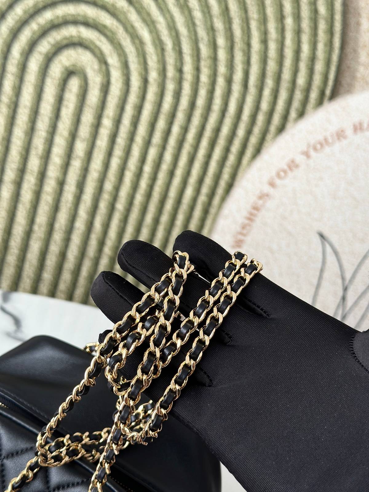 シャネル CHANEL マトラッセ ラムスキン チェーンショルダーバッグ ブラック ゴールド金具 レディース - 画像 4