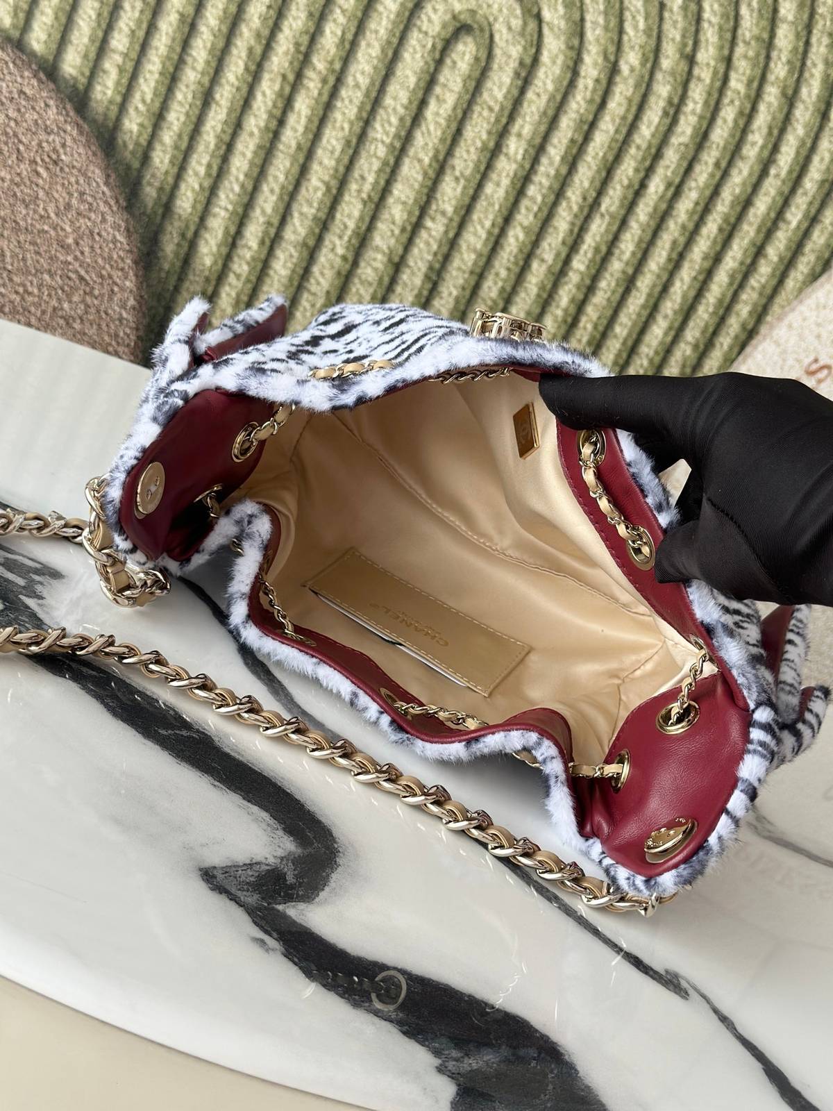 シャネル CHANEL AS5631 マトラッセ バニティバッグ ブラックゴールド金具 ラムスキン ミニバッグ レディー - 画像 3
