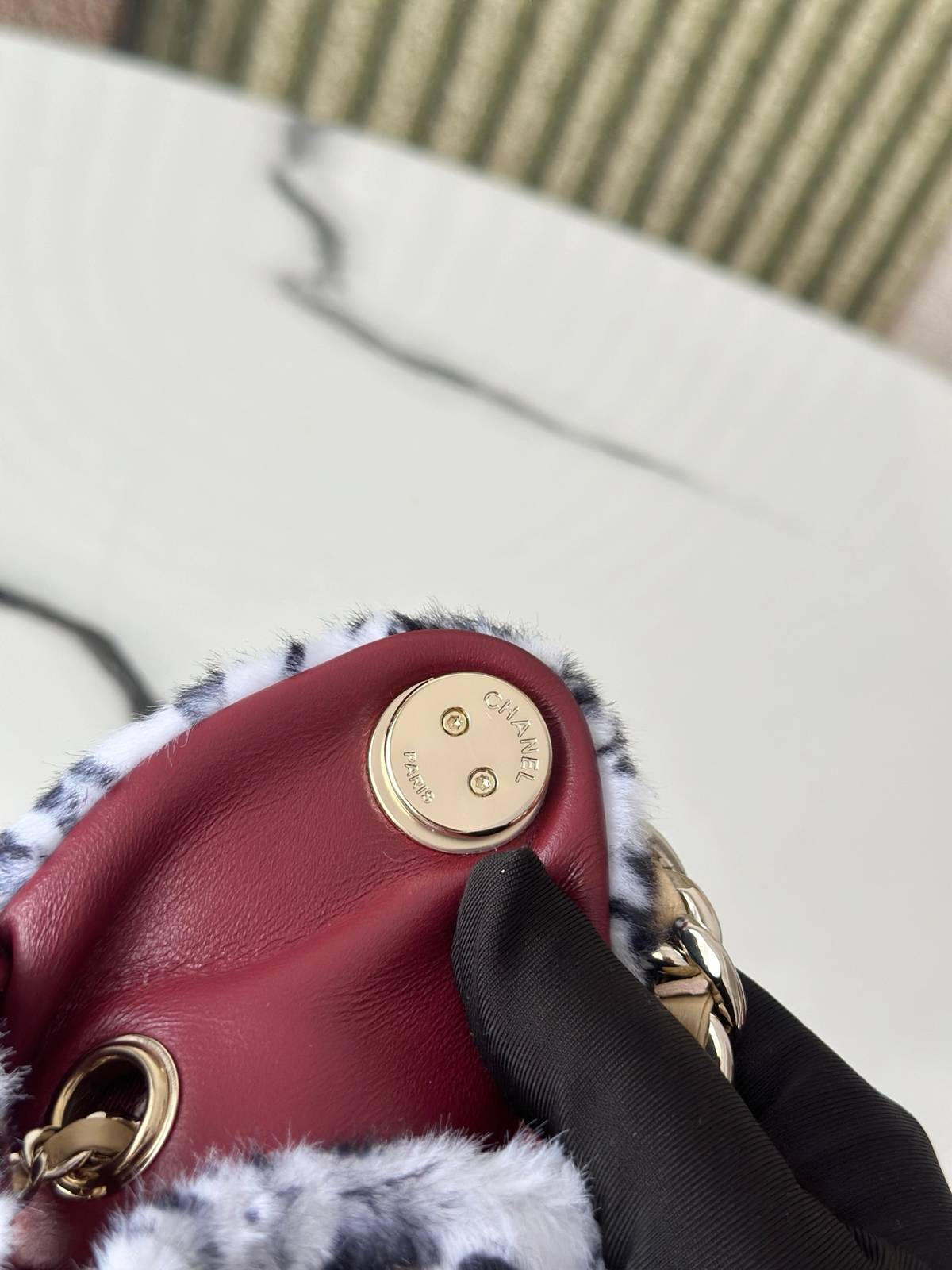 シャネル CHANEL AS5631 マトラッセ バニティバッグ ブラックゴールド金具 ラムスキン ミニバッグ レディー - 画像 4