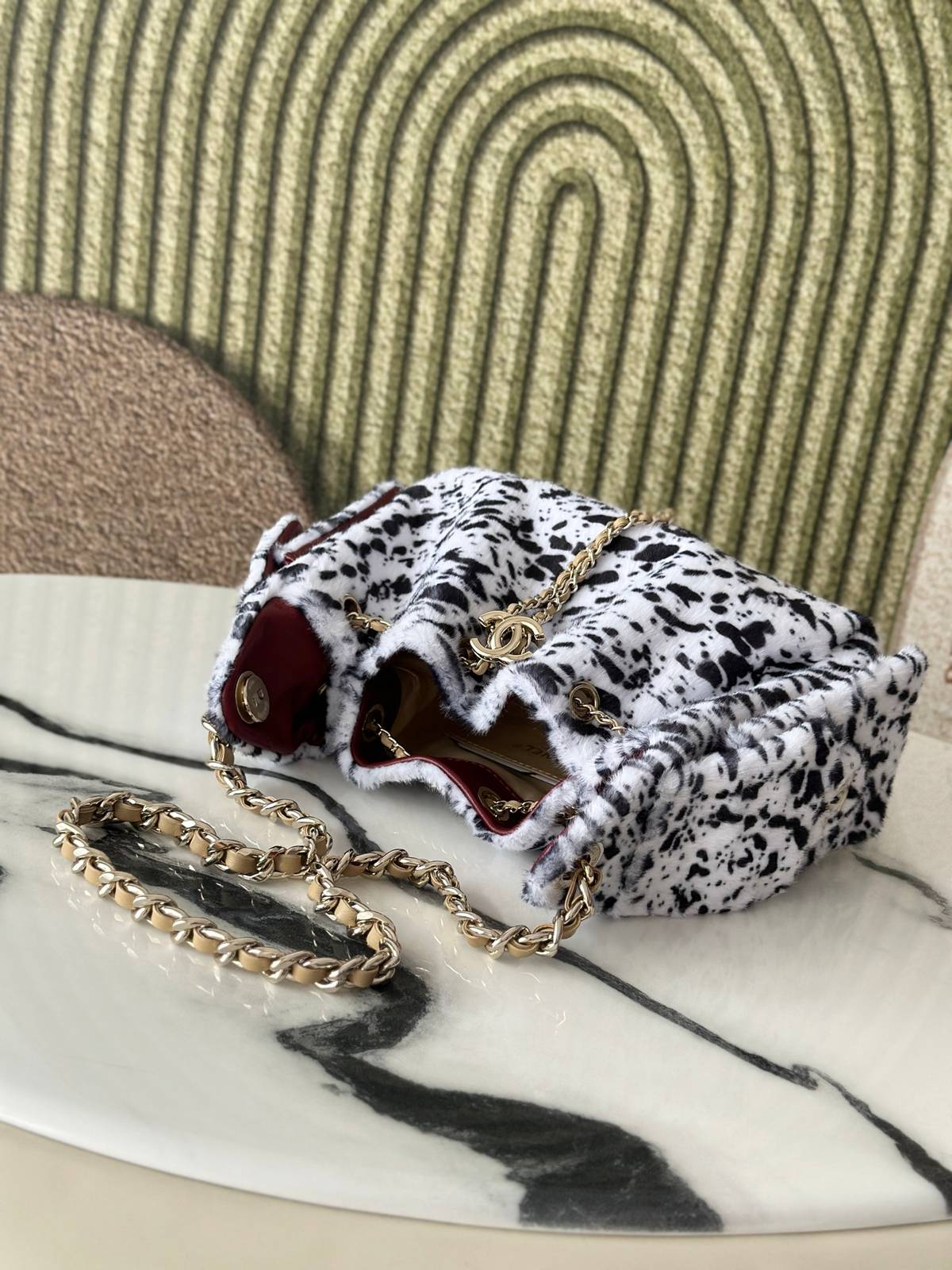 シャネル CHANEL AS5631 マトラッセ バニティバッグ ブラックゴールド金具 ラムスキン ミニバッグ レディー - 画像 5