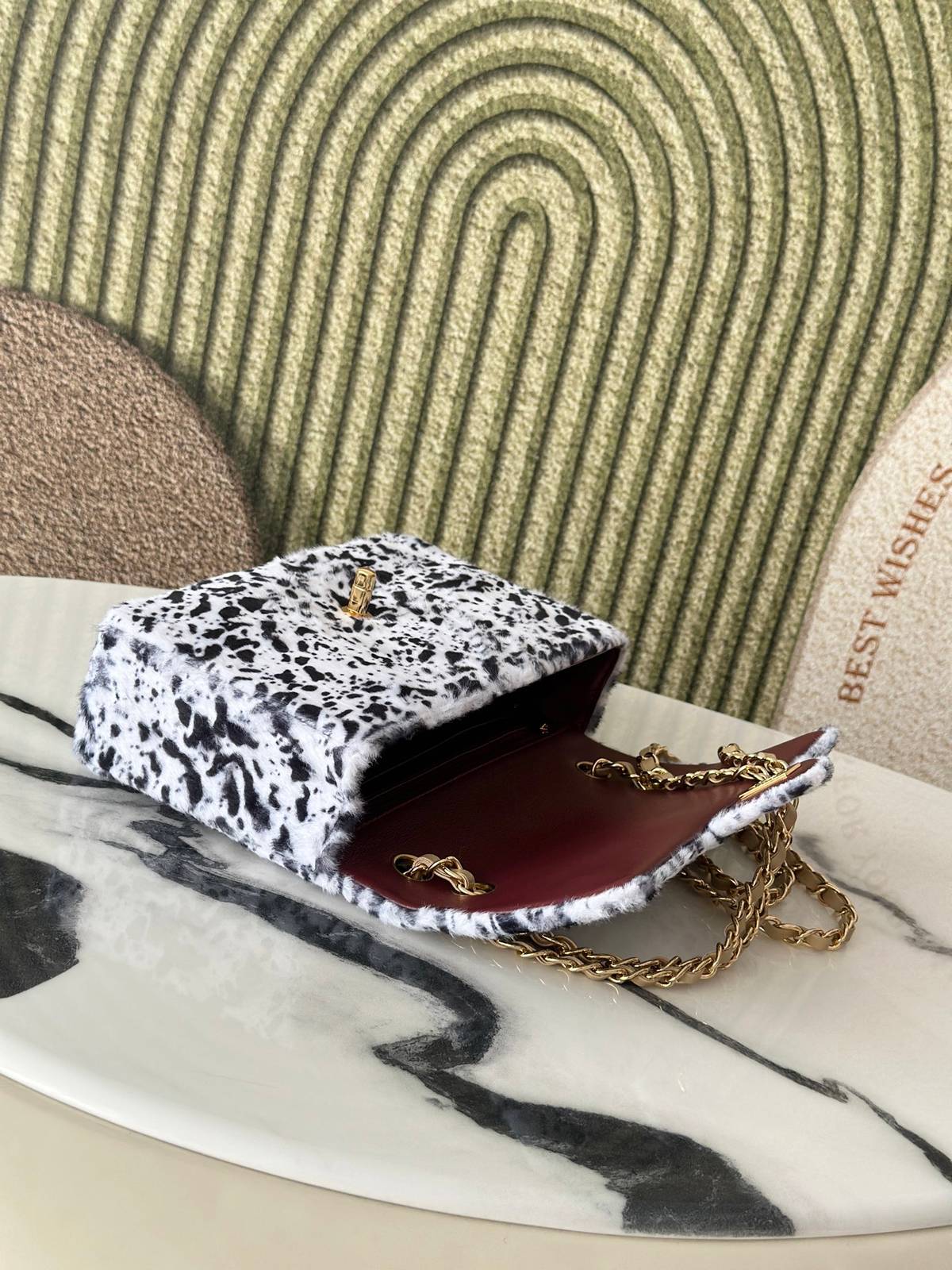 シャネル CHANEL AS1112 マトラッセ フラップバッグ キャビアスキン ゴールド金具 レザー編み込みチェーン - 画像 4