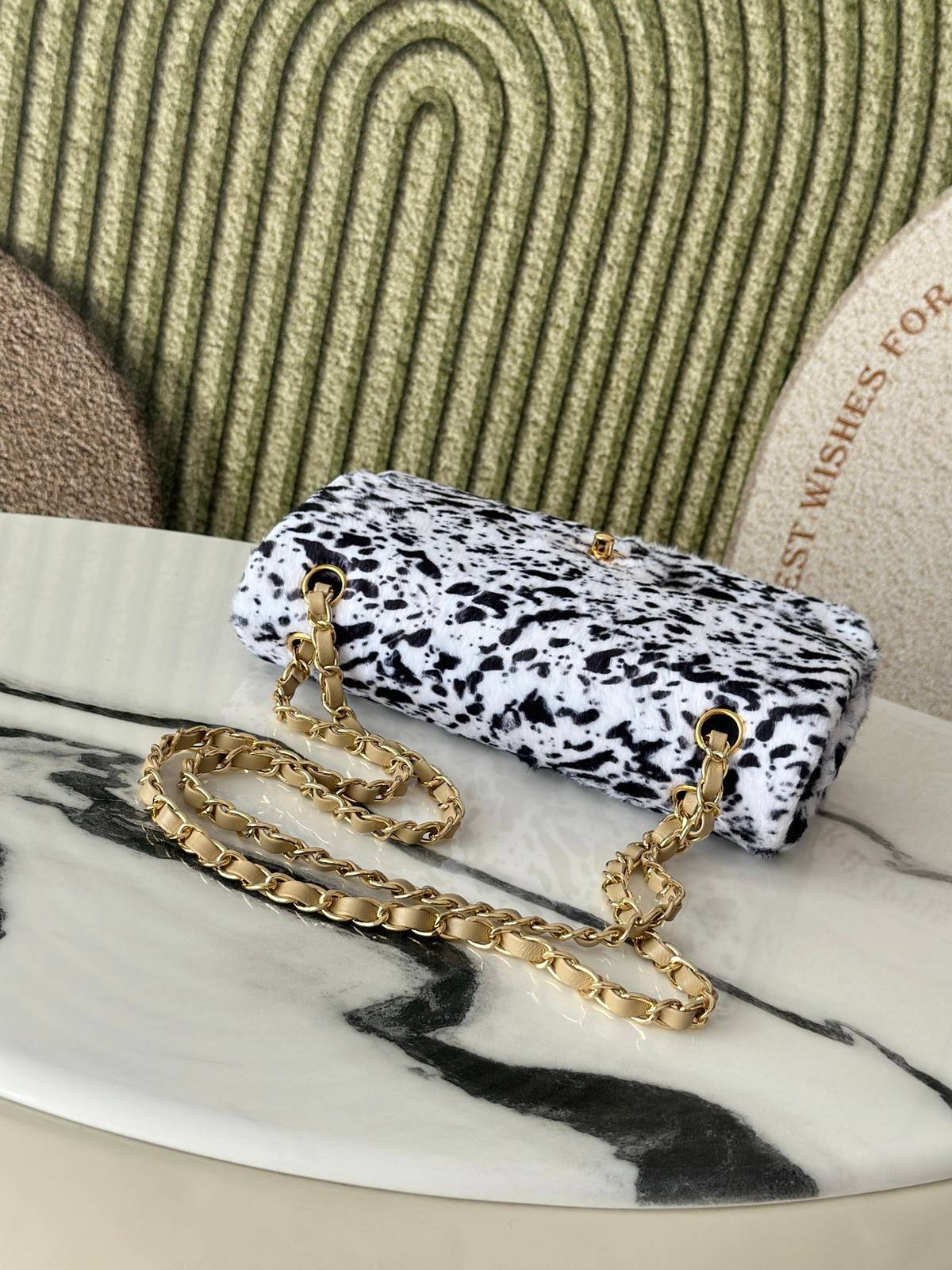 シャネル CHANEL AS1112 マトラッセ フラップバッグ キャビアスキン ゴールド金具 レザー編み込みチェーン - 画像 5