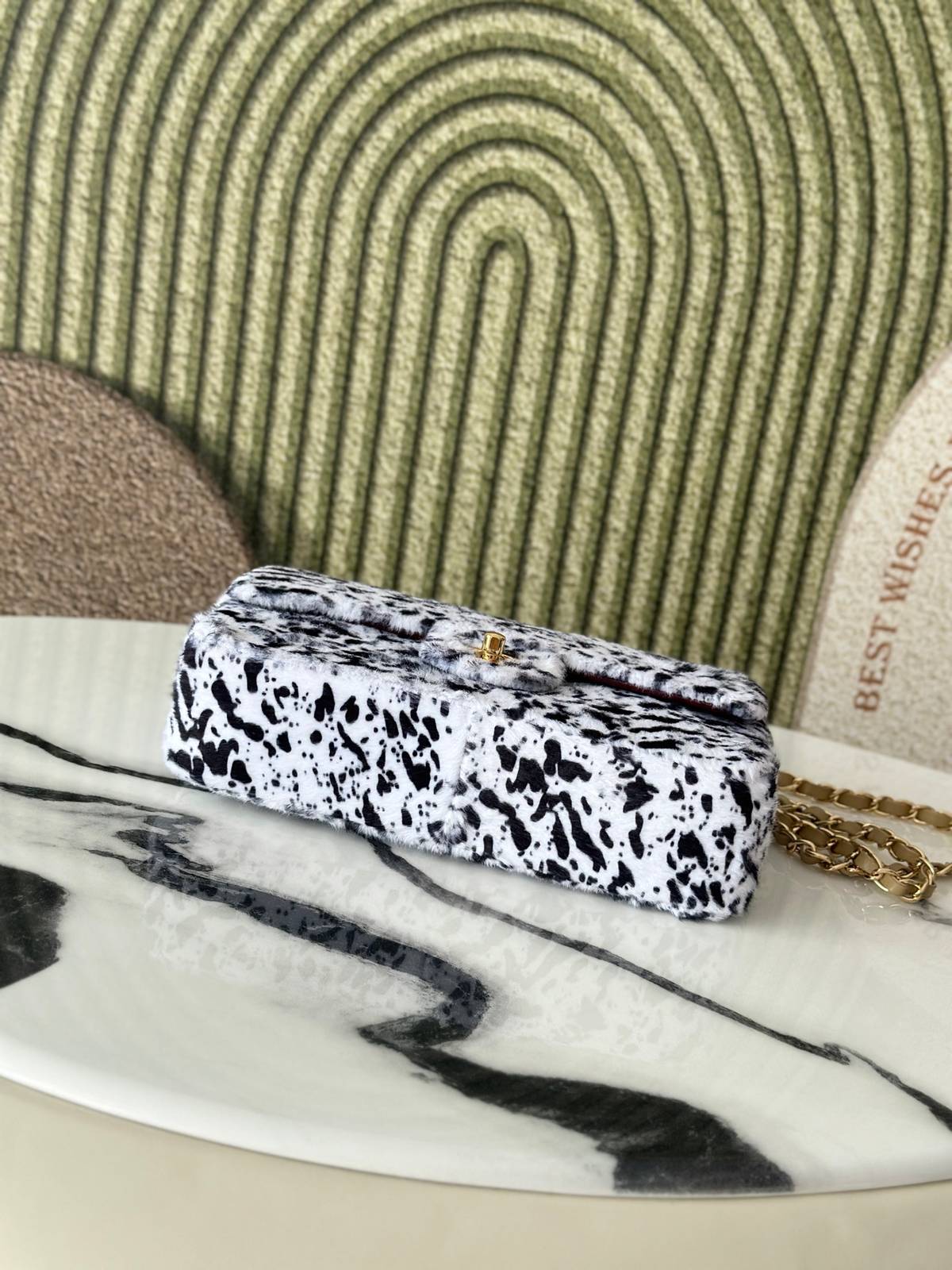 シャネル CHANEL AS1112 マトラッセ フラップバッグ キャビアスキン ゴールド金具 レザー編み込みチェーン - 画像 7
