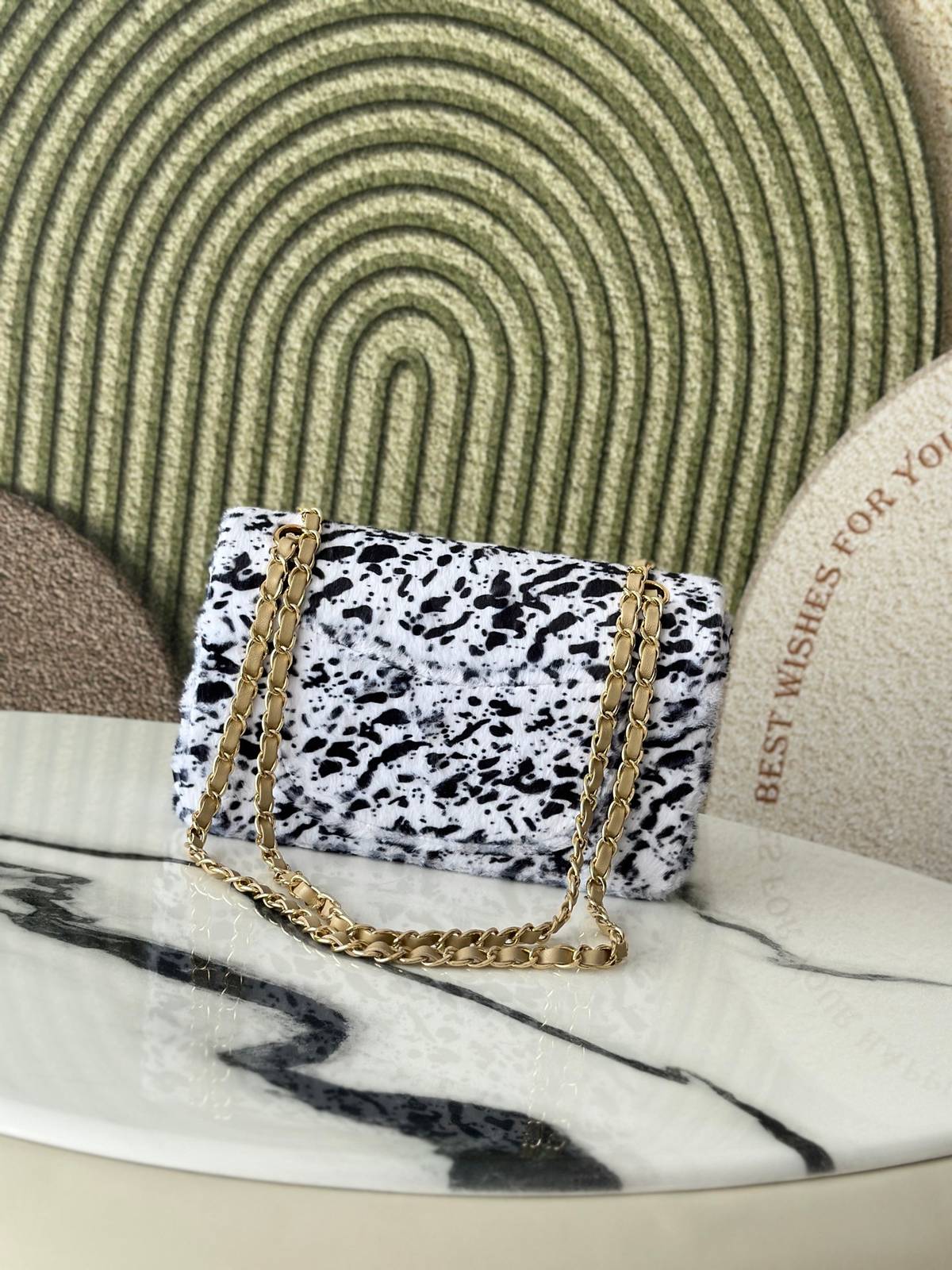 シャネル CHANEL AS1112 マトラッセ フラップバッグ キャビアスキン ゴールド金具 レザー編み込みチェーン - 画像 8