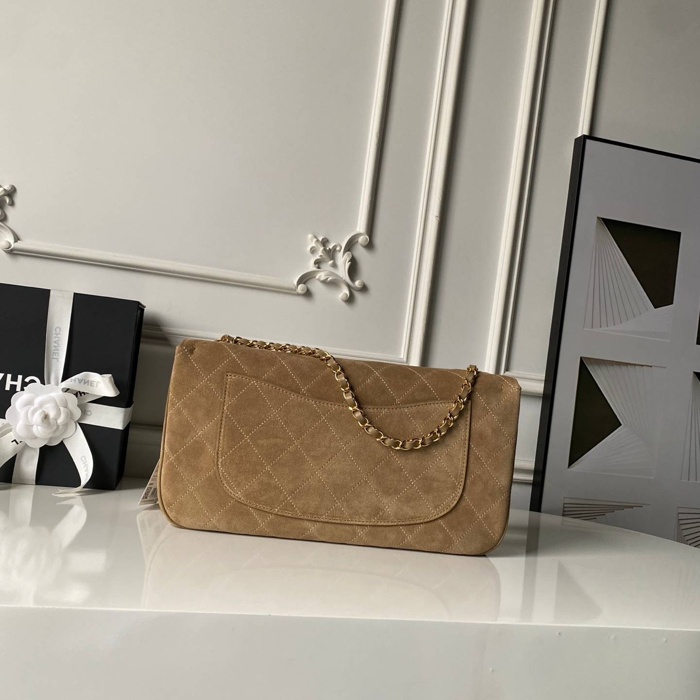 シャネル CHANEL マトラッセ フラップバッグ キャビアスキン ゴールド金具 レザー編み込みチェーン ショルダーバッ - 画像 9