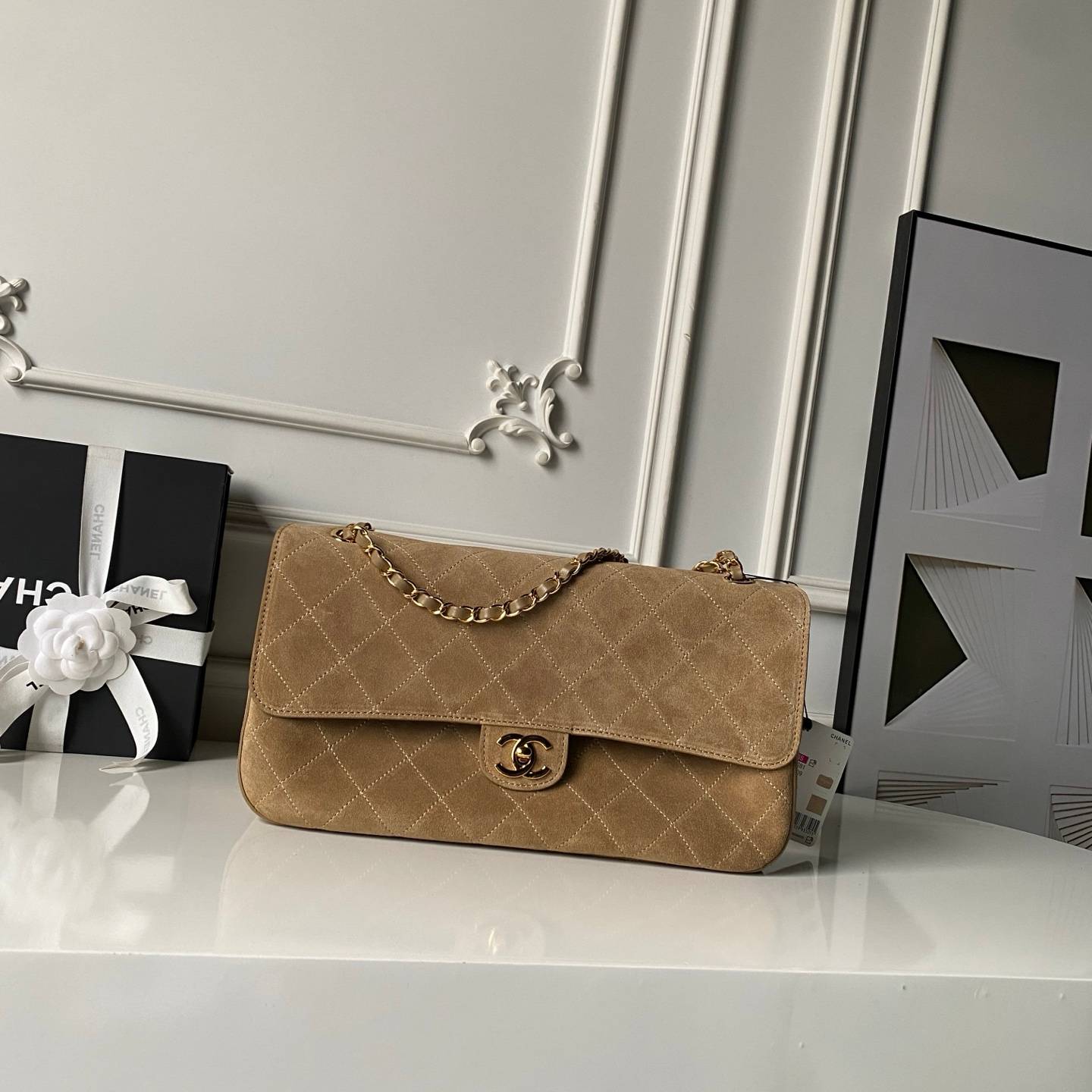 シャネル CHANEL マトラッセ フラップバッグ キャビアスキン ゴールド金具 レザー編み込みチェーン ショルダーバッ - 画像 10