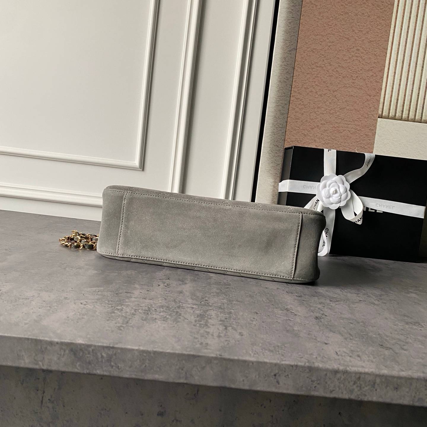 シャネル CHANEL マトラッセ フラップバッグ キャビアスキン ゴールド金具 レザー編み込みチェーン ショルダーバッ - 画像 14
