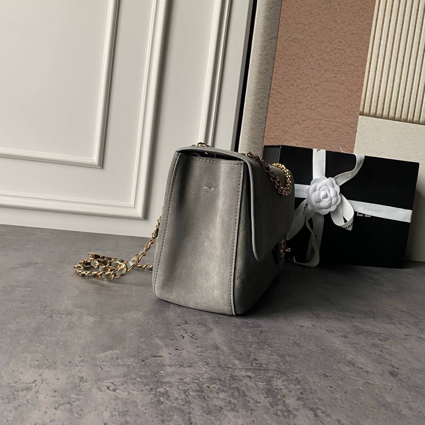 シャネル CHANEL マトラッセ フラップバッグ キャビアスキン ゴールド金具 レザー編み込みチェーン ショルダーバッ - 画像 15