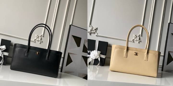 シャネル CHANEL AS6243 マトラッセ トートバッグ ブラック ゴールド金具 鏡面加工 レザー編み込みチェーン