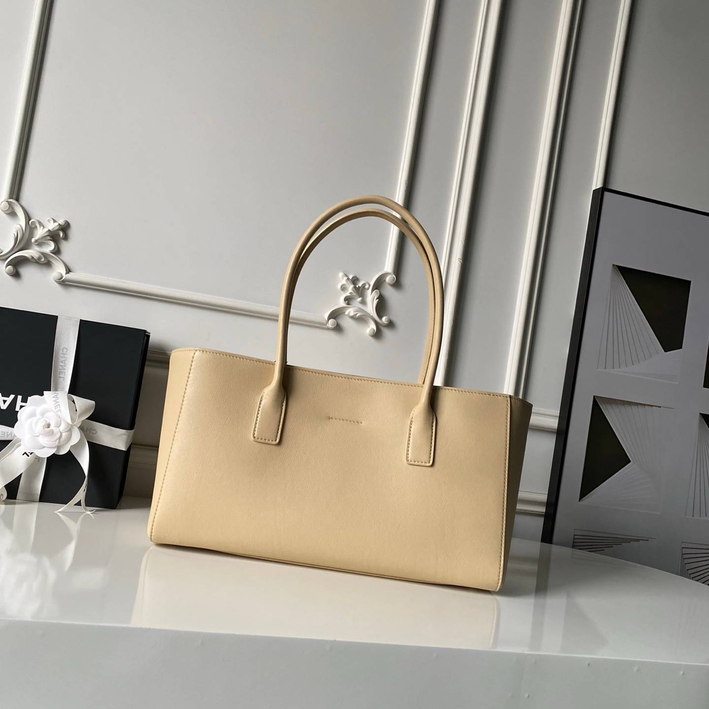 シャネル CHANEL AS6243 マトラッセ トートバッグ ブラック ゴールド金具 鏡面加工 レザー編み込みチェーン - 画像 9