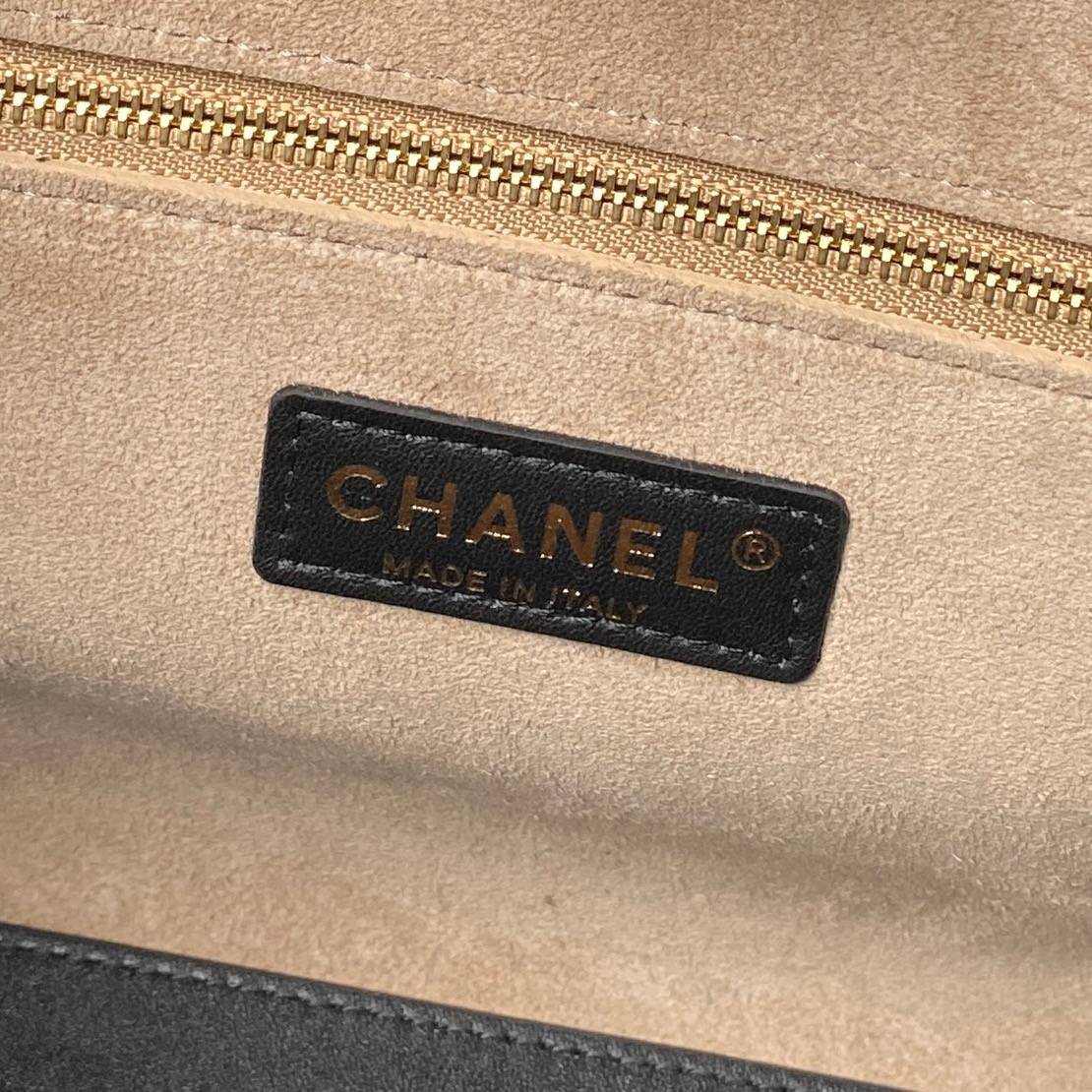 シャネル CHANEL AS6243 マトラッセ トートバッグ ブラック ゴールド金具 鏡面加工 レザー編み込みチェーン - 画像 11