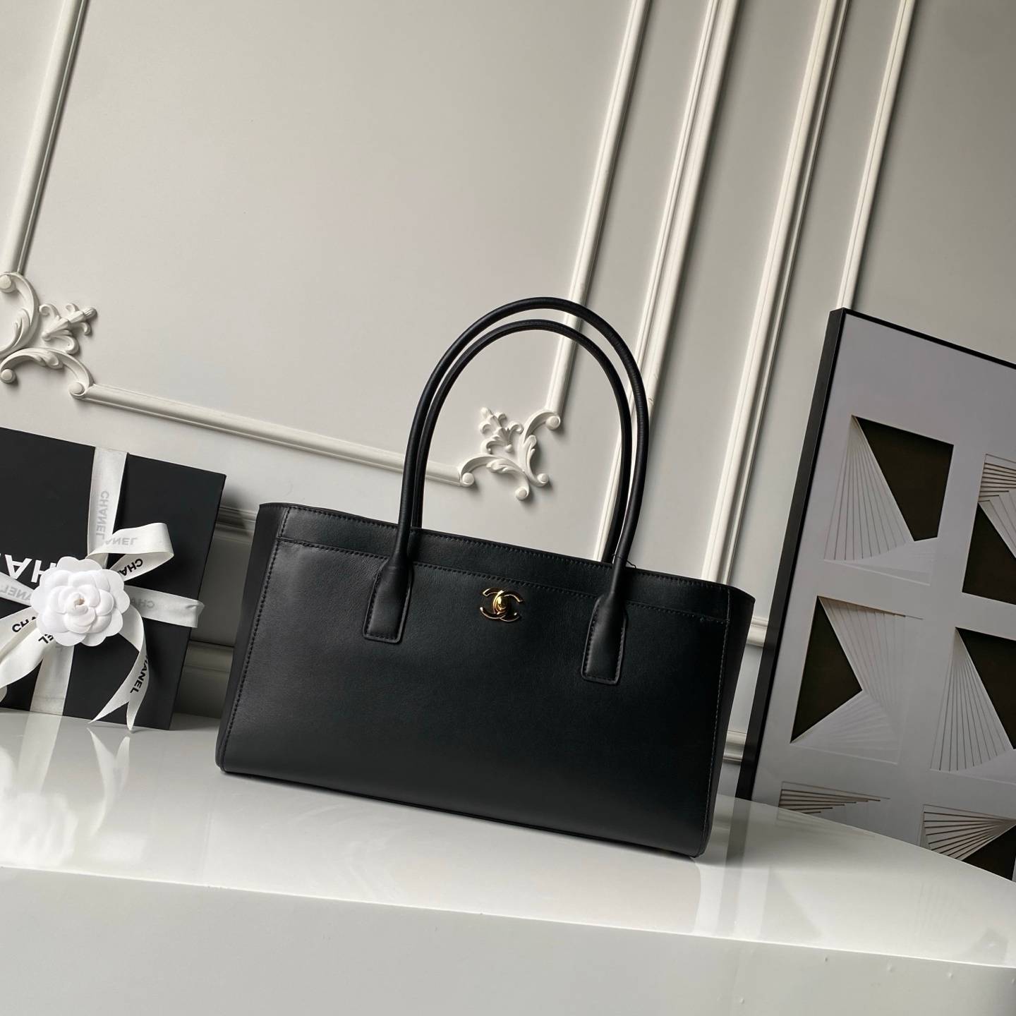 シャネル CHANEL AS6243 マトラッセ トートバッグ ブラック ゴールド金具 鏡面加工 レザー編み込みチェーン - 画像 19
