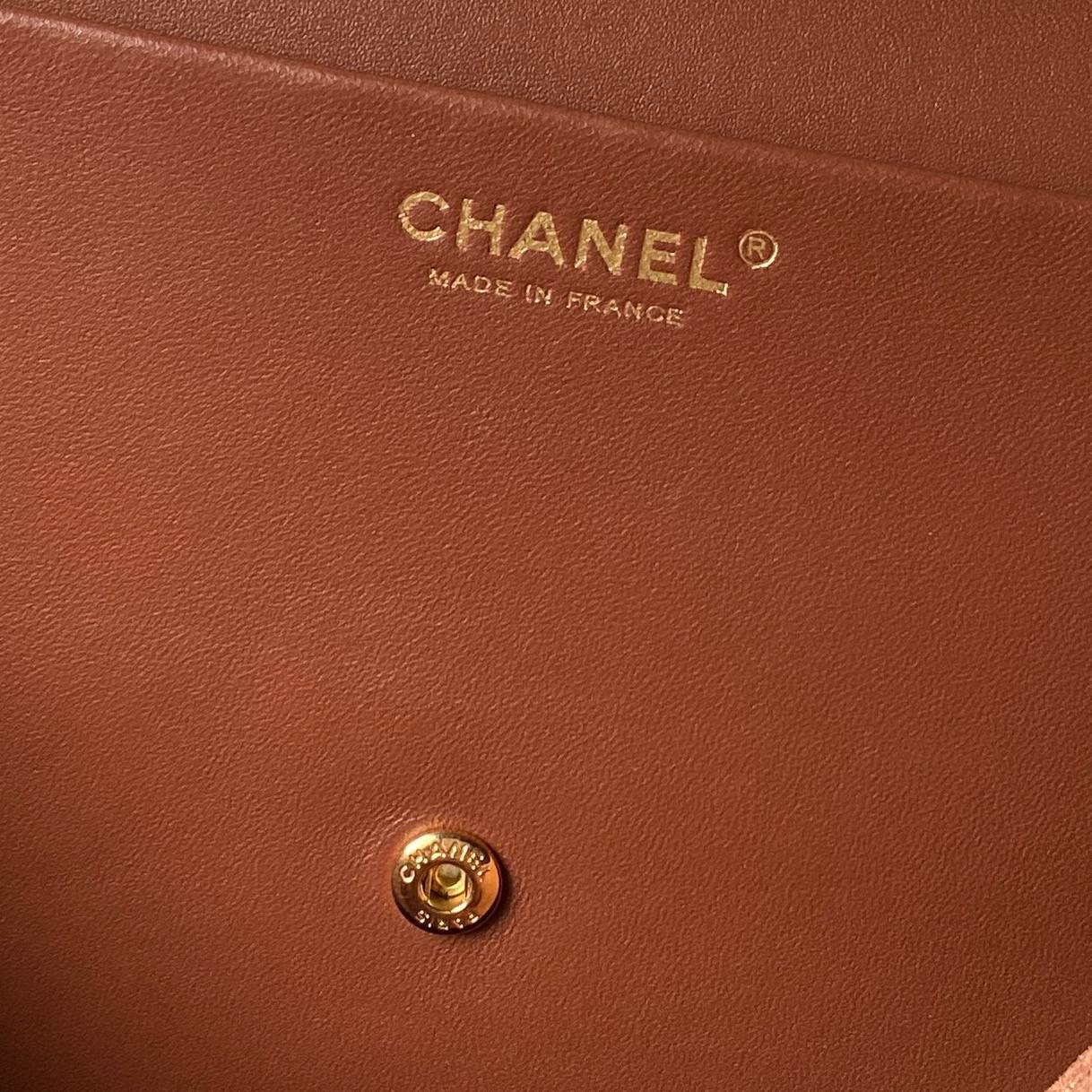 シャネル CHANEL マトラッセ フラップバッグ ラムスキン レザー編み込みチェーン ゴールド金具 ブラック ベージュ - 画像 4