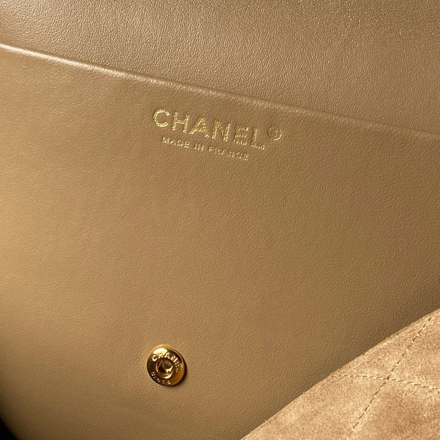 シャネル CHANEL マトラッセ フラップバッグ ラムスキン レザー編み込みチェーン ゴールド金具 ブラック ベージュ - 画像 13