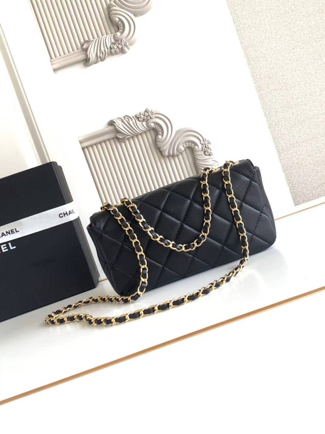 シャネル AS6430 マトラッセ チェーンショルダーバッグ ブラック ゴールド金具 レディース - 画像 9
