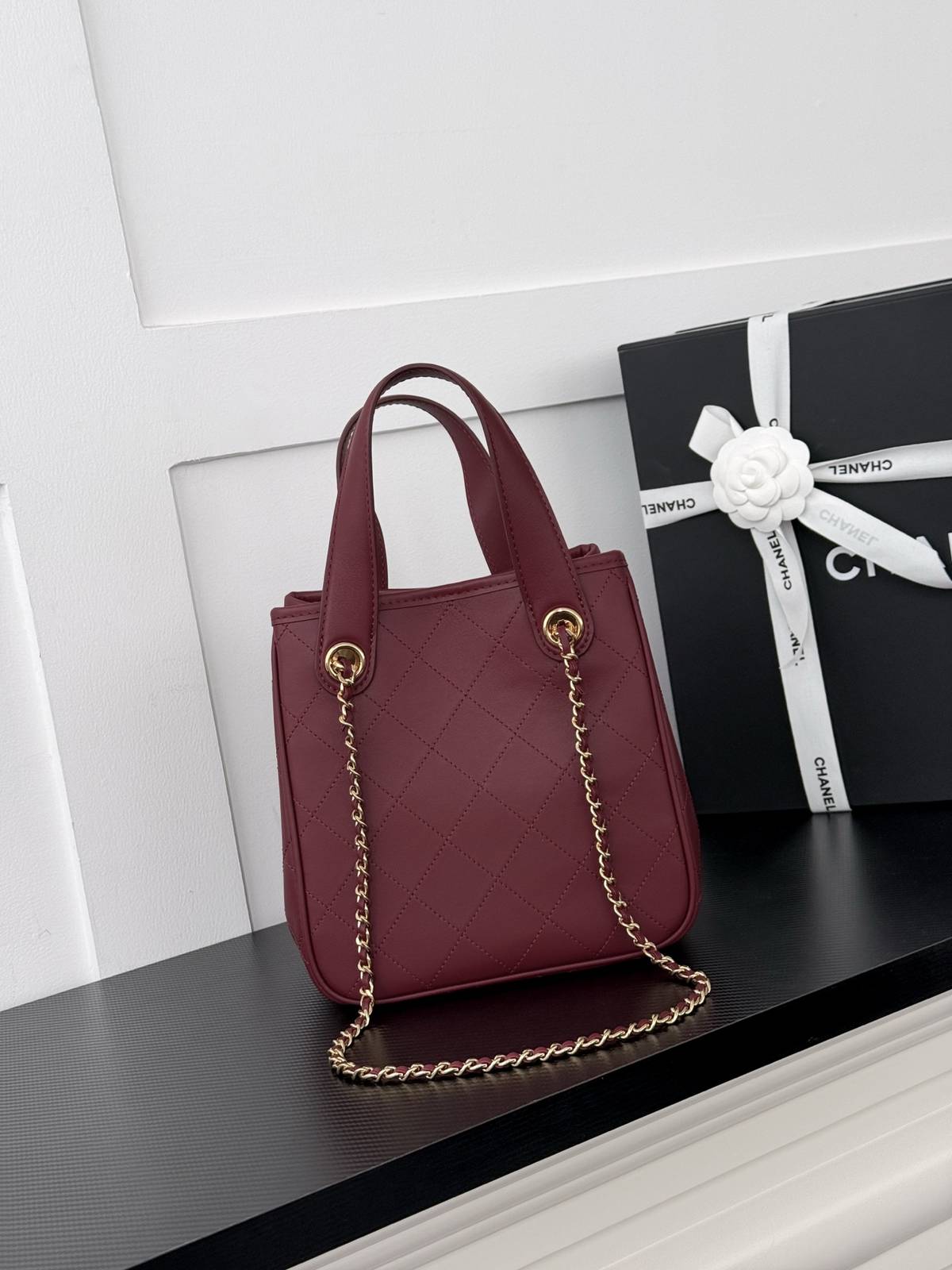 シャネル CHANEL マトラッセ トートバッグ レザー編み込みチェーン ゴールド金具 ブラック ベージュ レッド - 画像 19