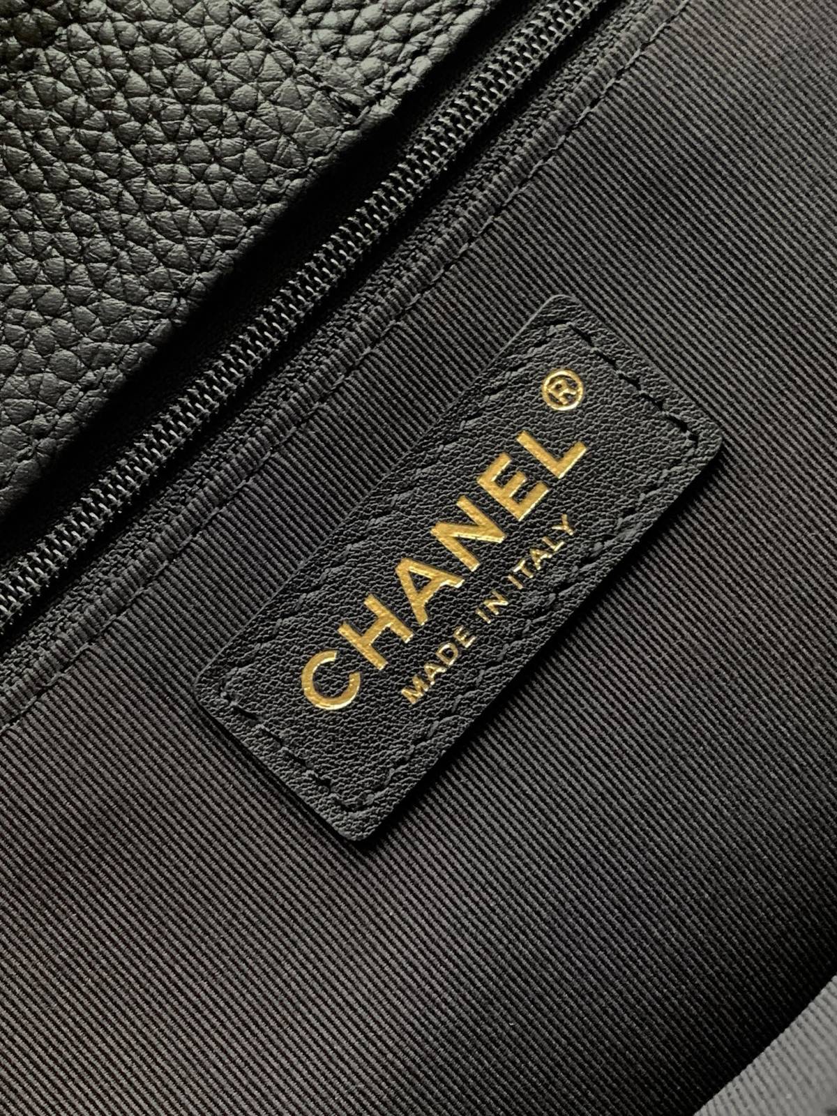 シャネル AS2156 マトラッセ ブラック ラムスキン フラップバッグ シルバー金具 レザー編み込みチェーン ミニハン - 画像 19