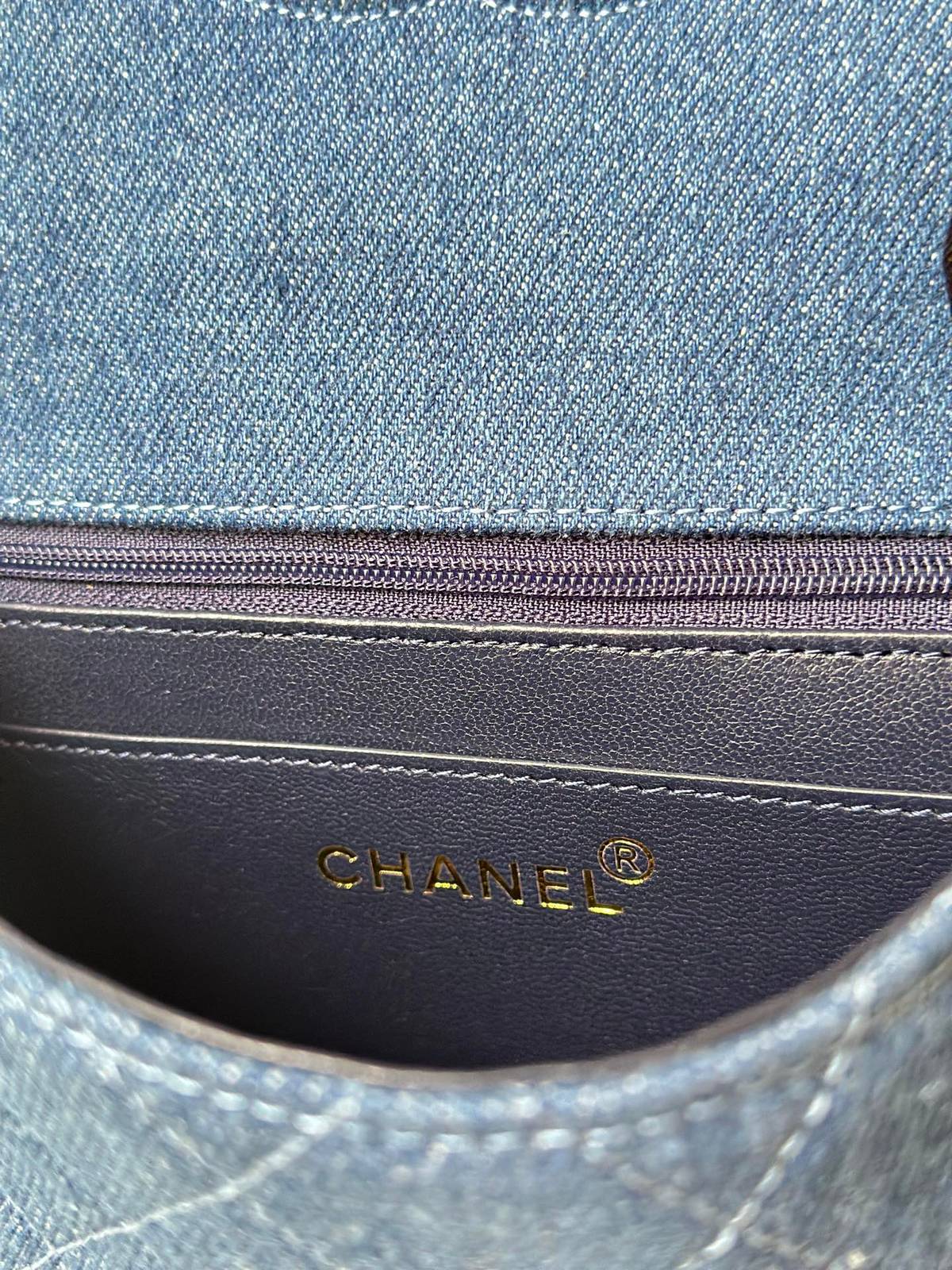 シャネル CHANEL マトラッセ デニム チェーンショルダーバッグ レディース ゴールド金具 ブルー - 画像 4