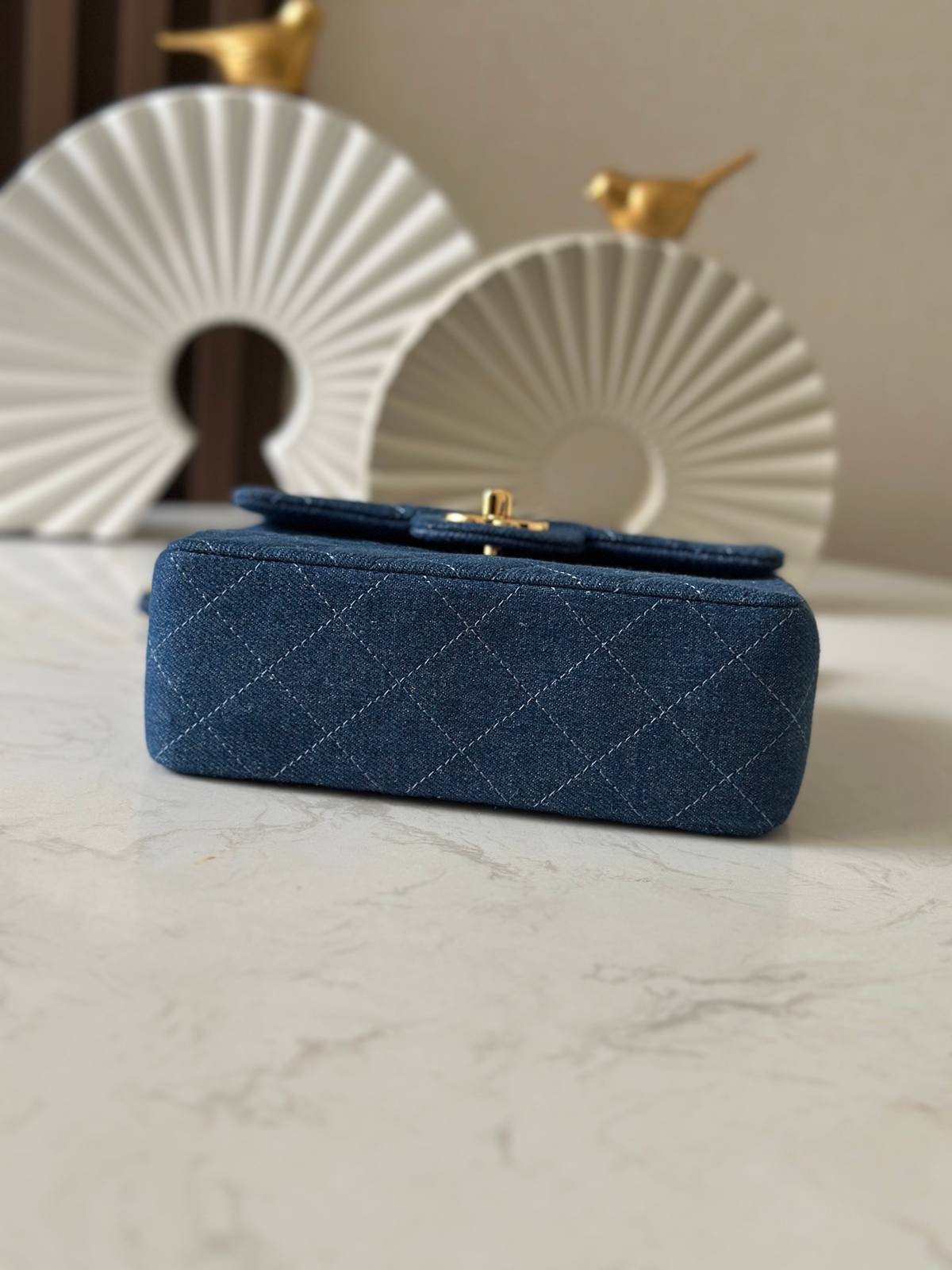 シャネル CHANEL マトラッセ デニム チェーンショルダーバッグ レディース ゴールド金具 ブルー - 画像 6