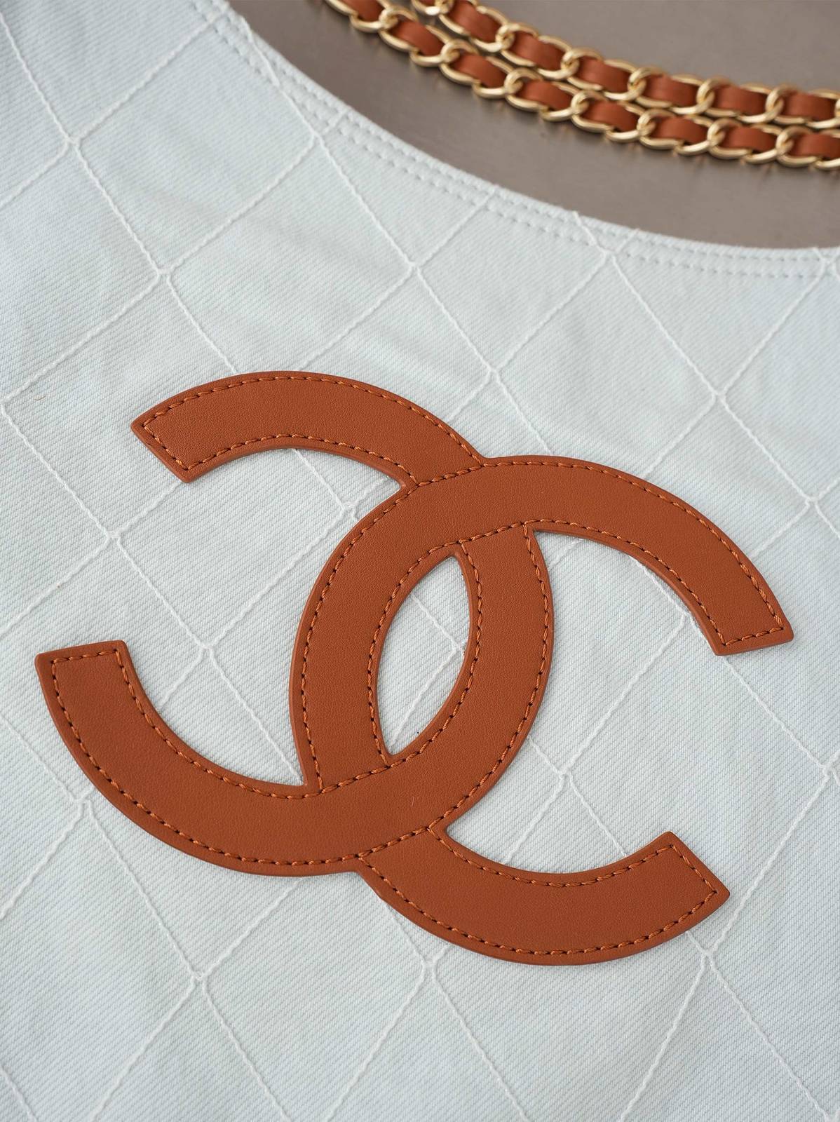 シャネル CHANEL 6131 ココマーク マトラッセ チェーンショルダーバッグ ホワイト ゴールド金具 ショルダーバ - 画像 7