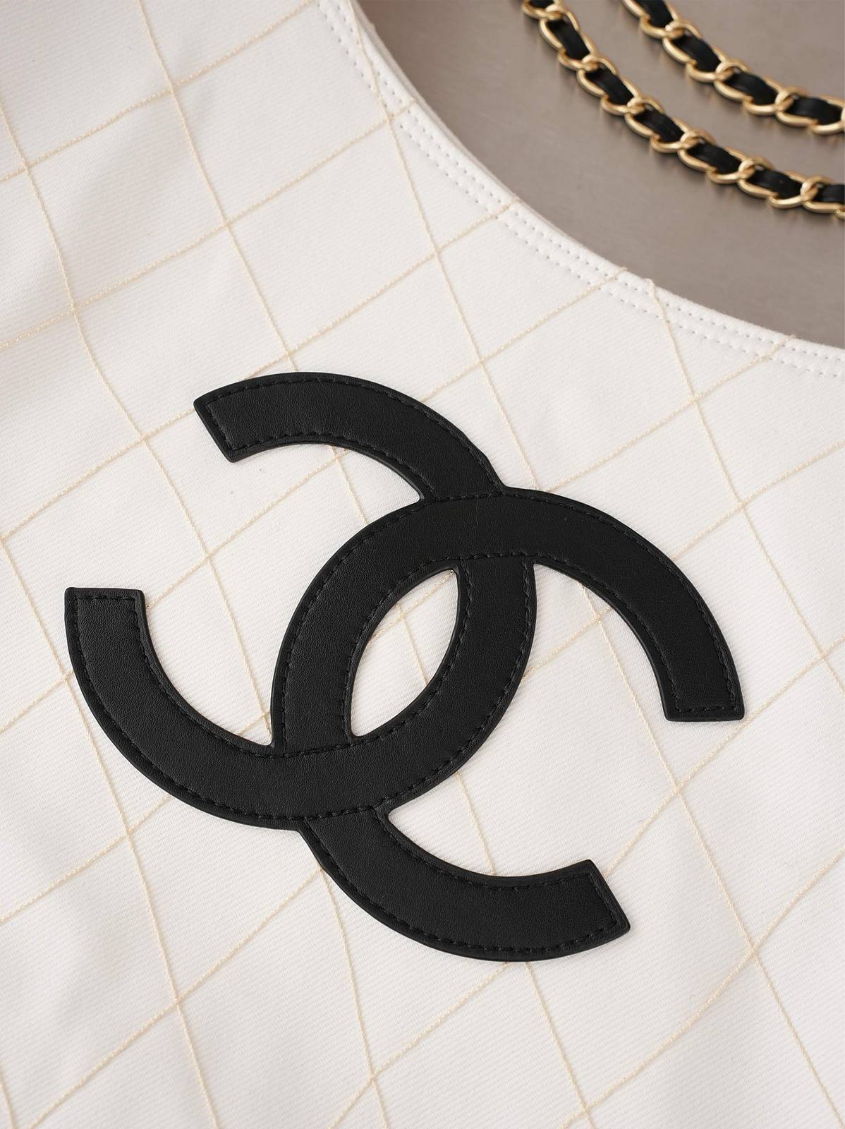 シャネル CHANEL 6131 ココマーク マトラッセ チェーンショルダーバッグ ホワイト ゴールド金具 ショルダーバ - 画像 14