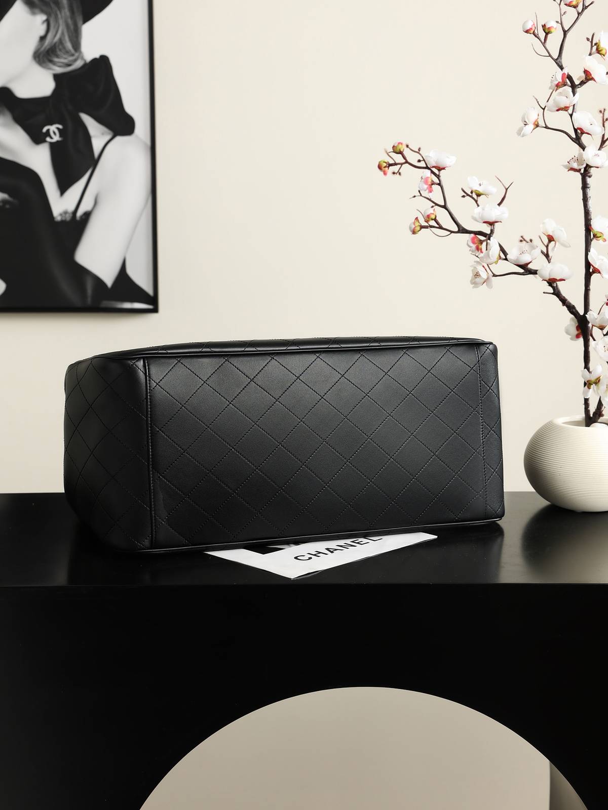 シャネル CHANEL AS6201 大号 マトラッセ チェーンショルダーバッグ ゴールド金具 ブラック ホワイト - 画像 6