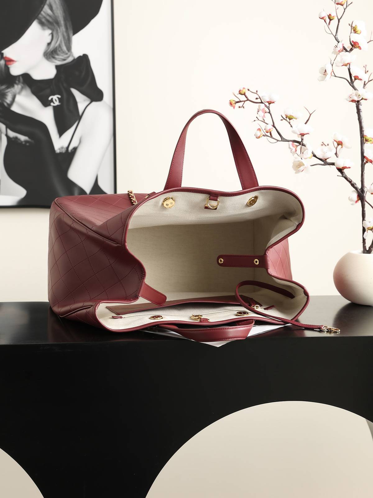 シャネル CHANEL AS6201 大号 マトラッセ チェーンショルダーバッグ ゴールド金具 ブラック ホワイト - 画像 13