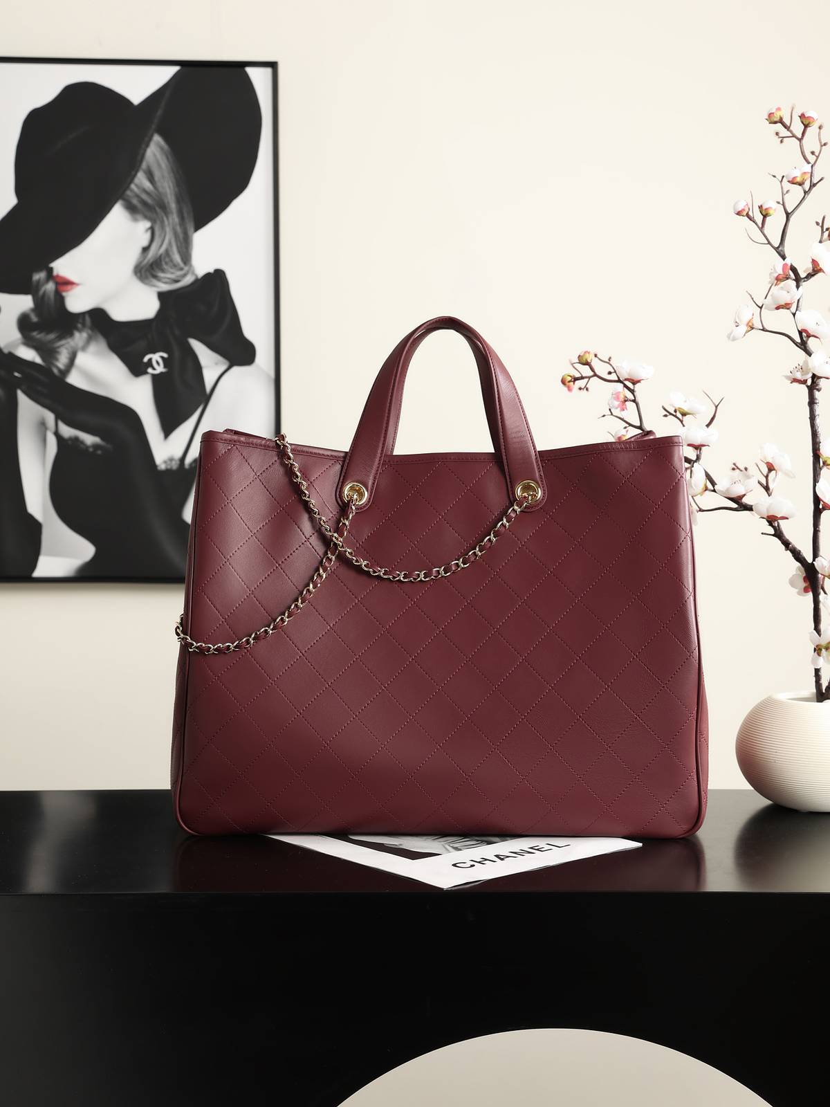 シャネル CHANEL AS6201 大号 マトラッセ チェーンショルダーバッグ ゴールド金具 ブラック ホワイト - 画像 16