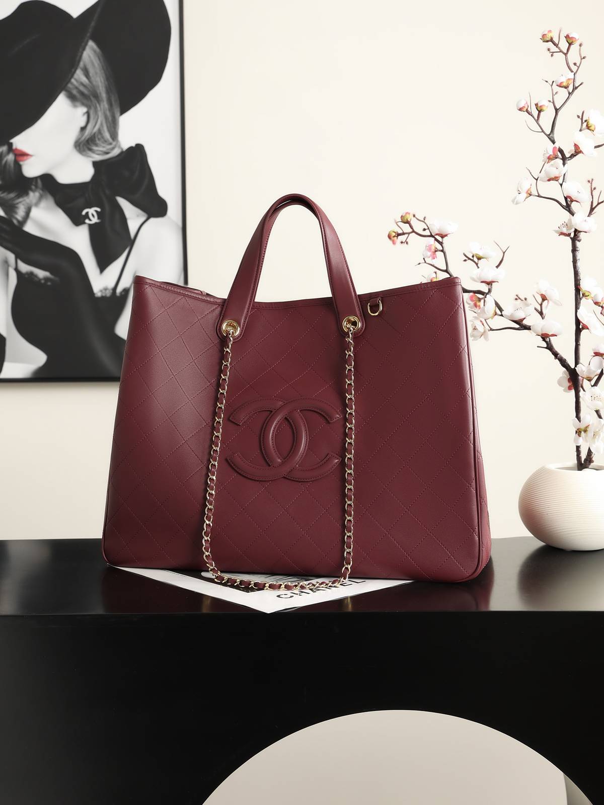 シャネル CHANEL AS6201 大号 マトラッセ チェーンショルダーバッグ ゴールド金具 ブラック ホワイト - 画像 17