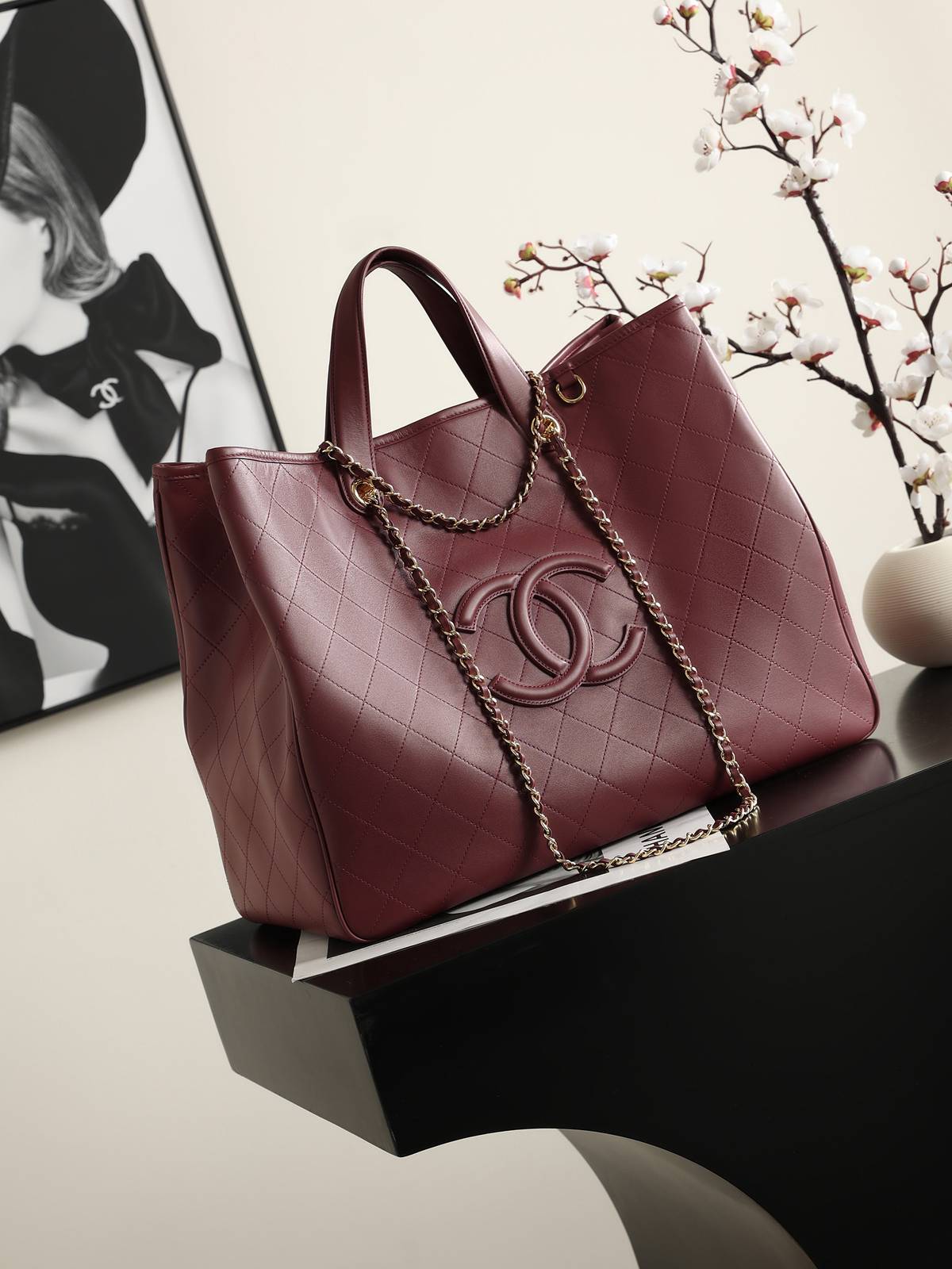 シャネル CHANEL AS6201 大号 マトラッセ チェーンショルダーバッグ ゴールド金具 ブラック ホワイト - 画像 18