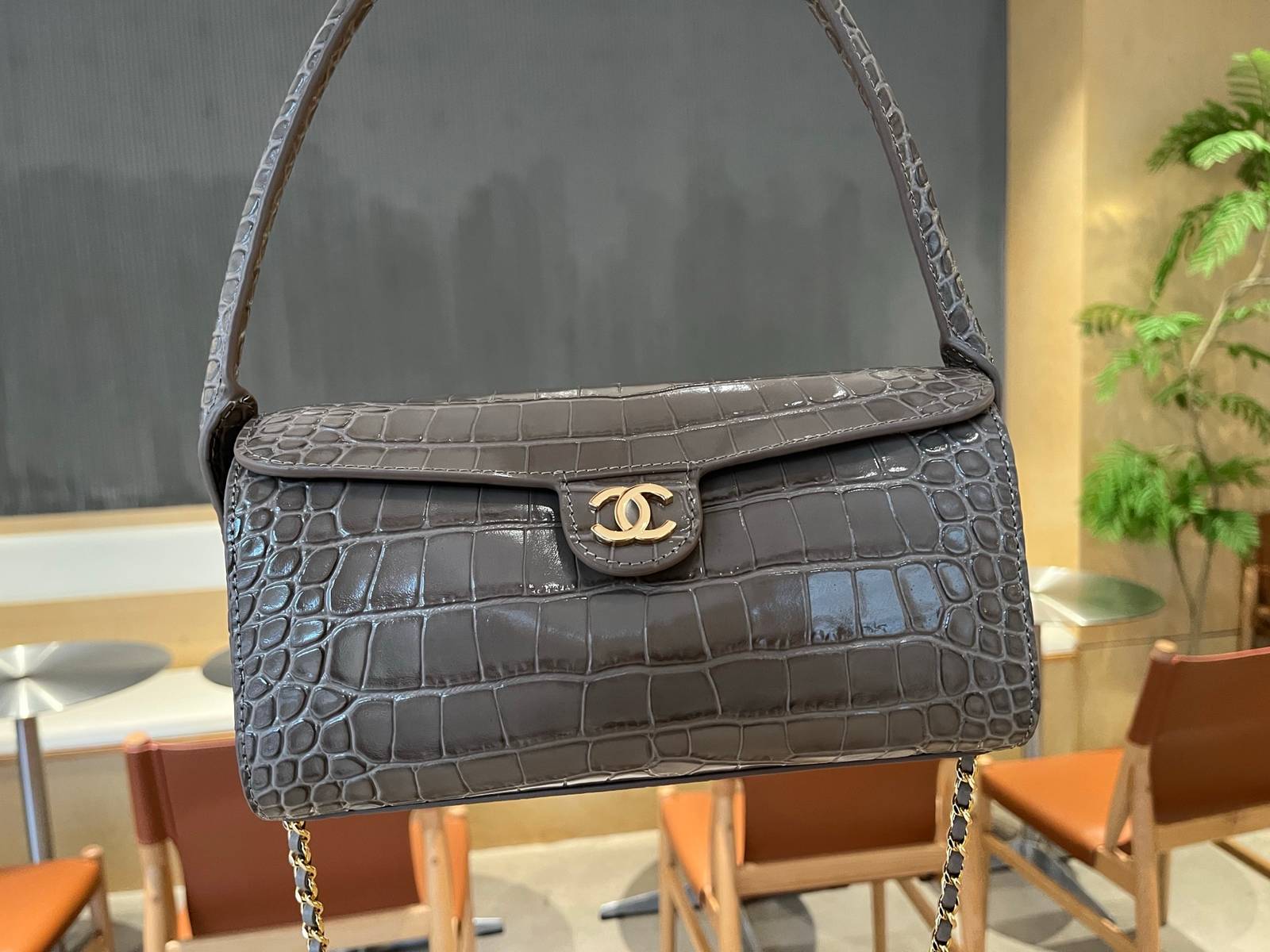シャネル CHANEL AS5294 キャビアスキン ボストンバッグ チェーンショルダー フラップバッグ ゴールド金具 - 画像 14