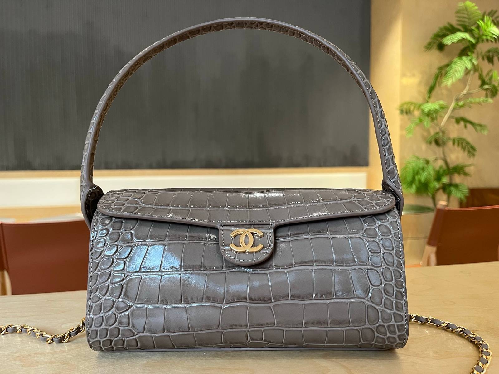 シャネル CHANEL AS5294 キャビアスキン ボストンバッグ チェーンショルダー フラップバッグ ゴールド金具 - 画像 18