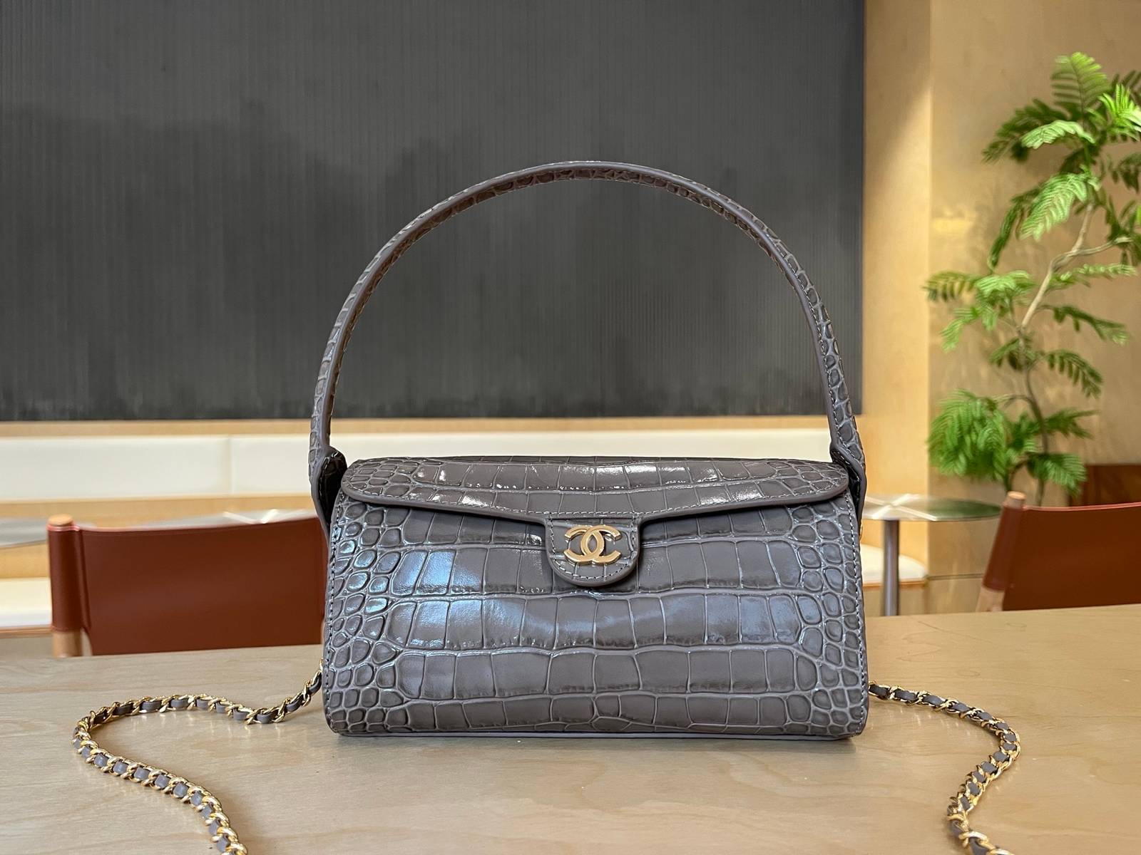シャネル CHANEL AS5294 キャビアスキン ボストンバッグ チェーンショルダー フラップバッグ ゴールド金具 - 画像 19
