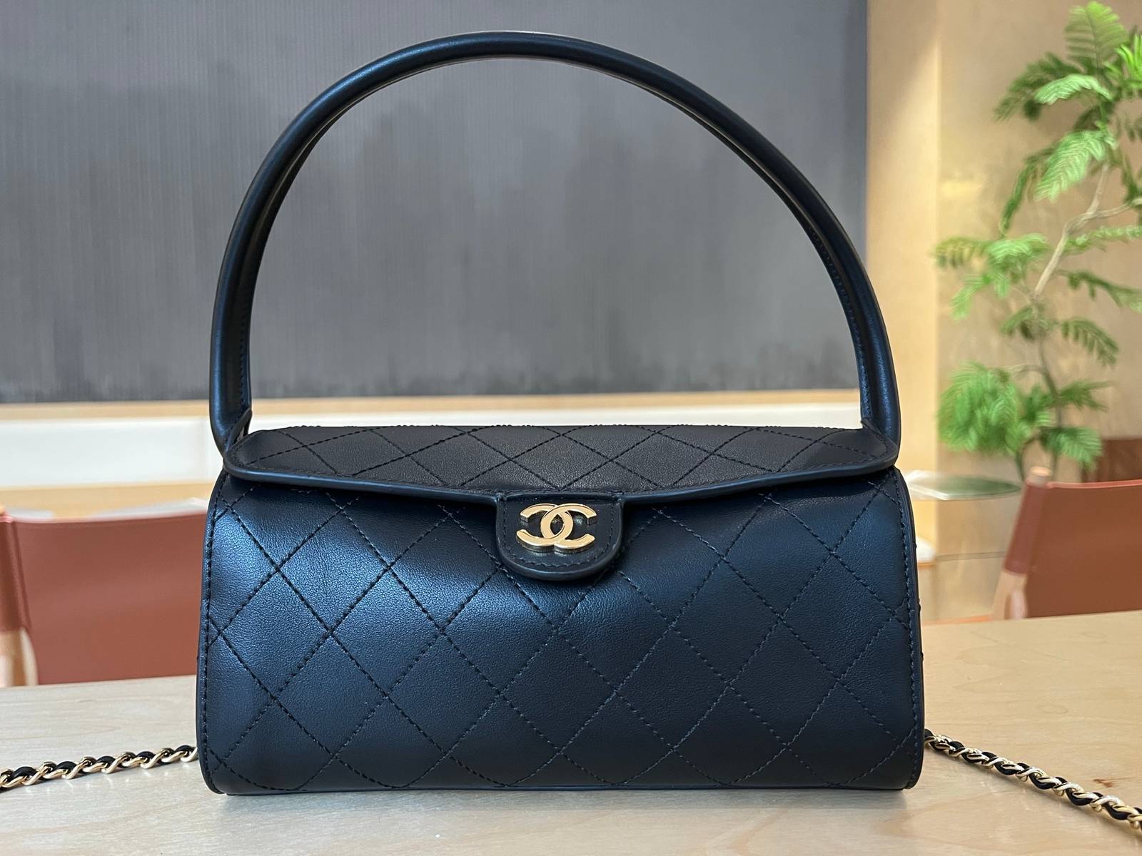 シャネル CHANEL AS5294 マトラッセ ラムスキン チェーンショルダーバッグ ゴールド金具 ブラック レディー - 画像 9