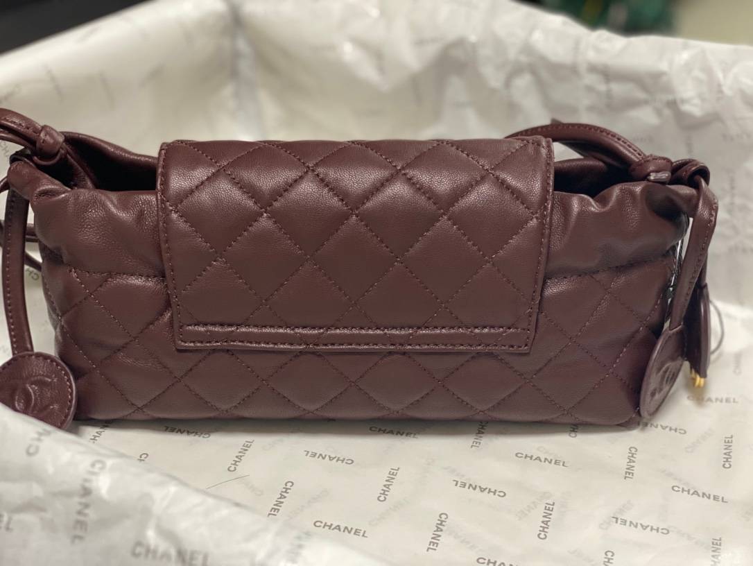 シャネル CHANEL マトラッセ ラムスキン フラップバッグ ゴールド金具 レザー編み込みチェーン ブラック ホワイト - 画像 7